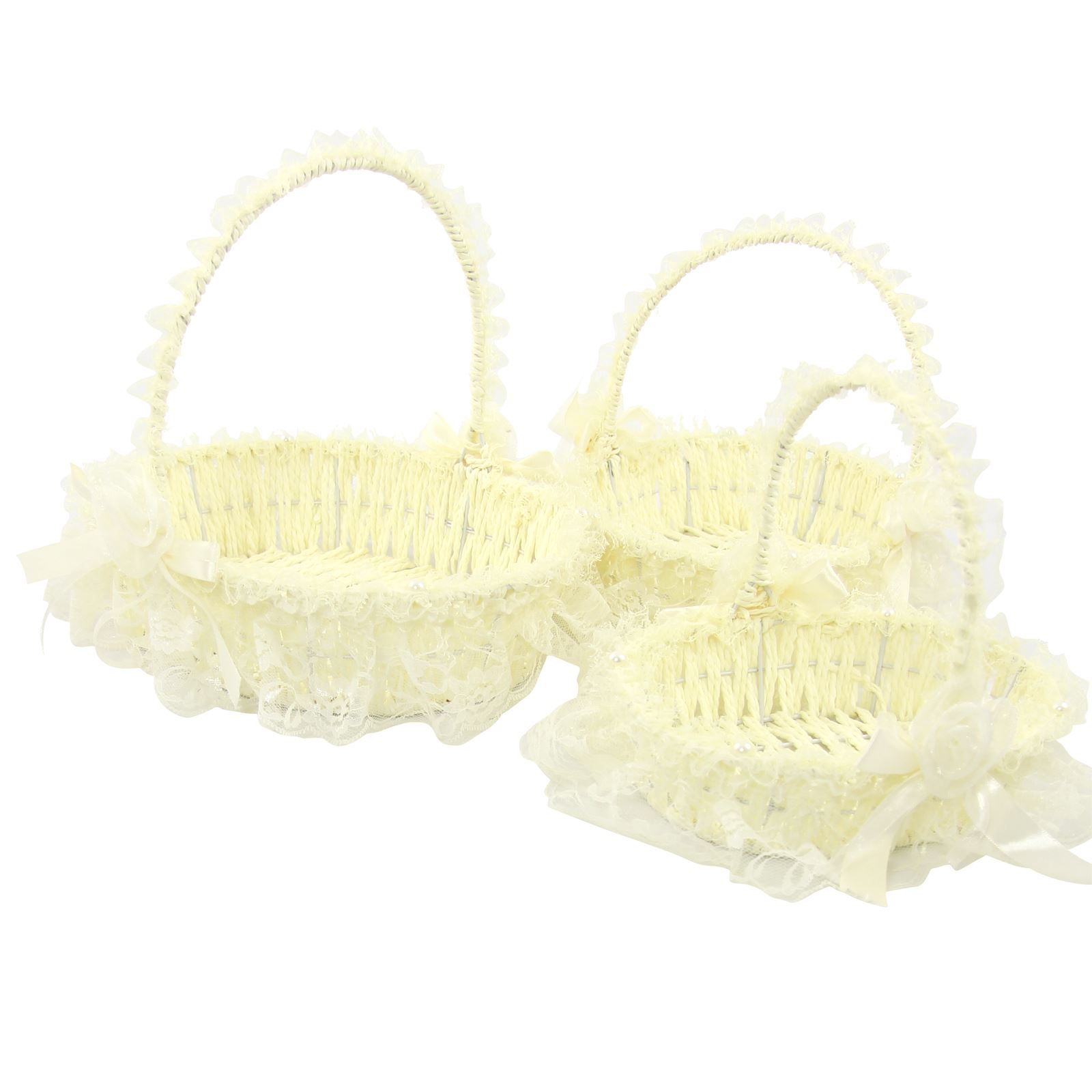 Juego de canasta con volantes de algodón - cochecito de bebé shabby chic - Imagen 3 de 4