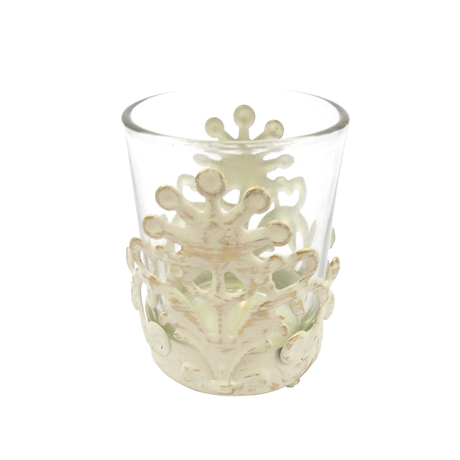 Shabby Chic Ivory Tealight Holders - Picture 2 of 3