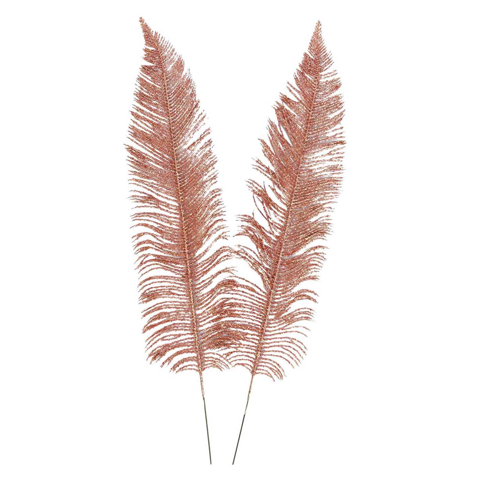 2x Large Heavy Glittered Spiky Feather Leaf - Glittery Flowers Home Decor Fake - Picture 11 of 15