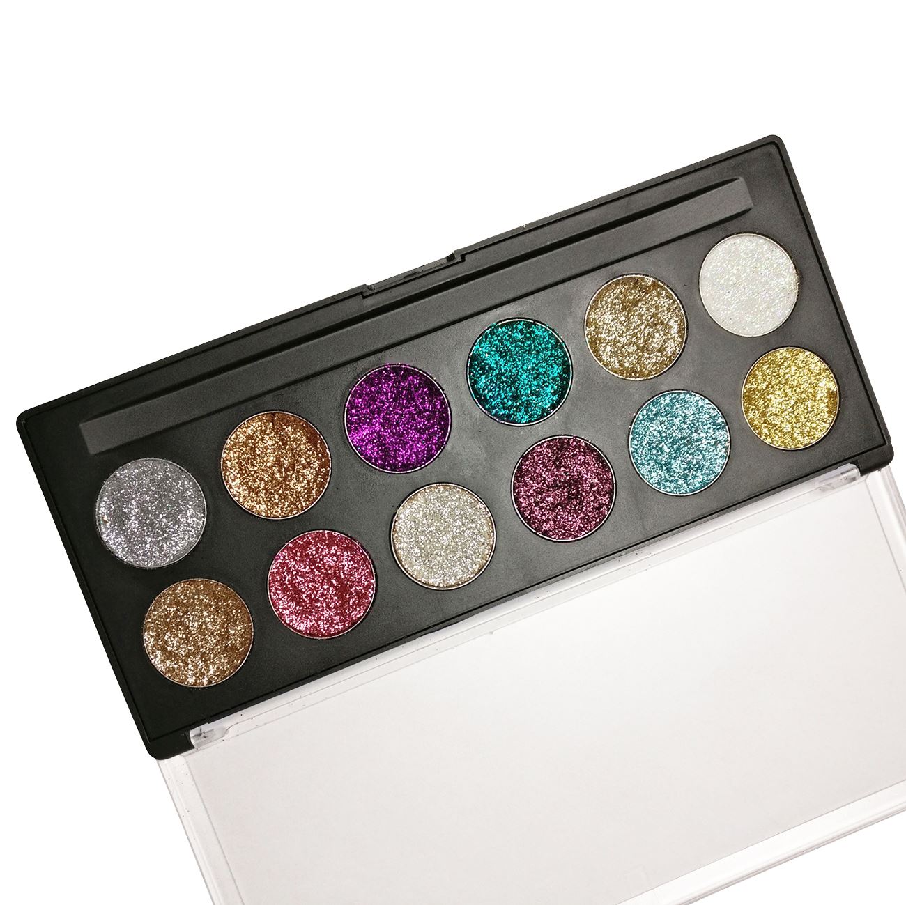 Set of 12 Pressed Glitter Pans In Case Cosmetic Festival Palette - Picture 3 of 3