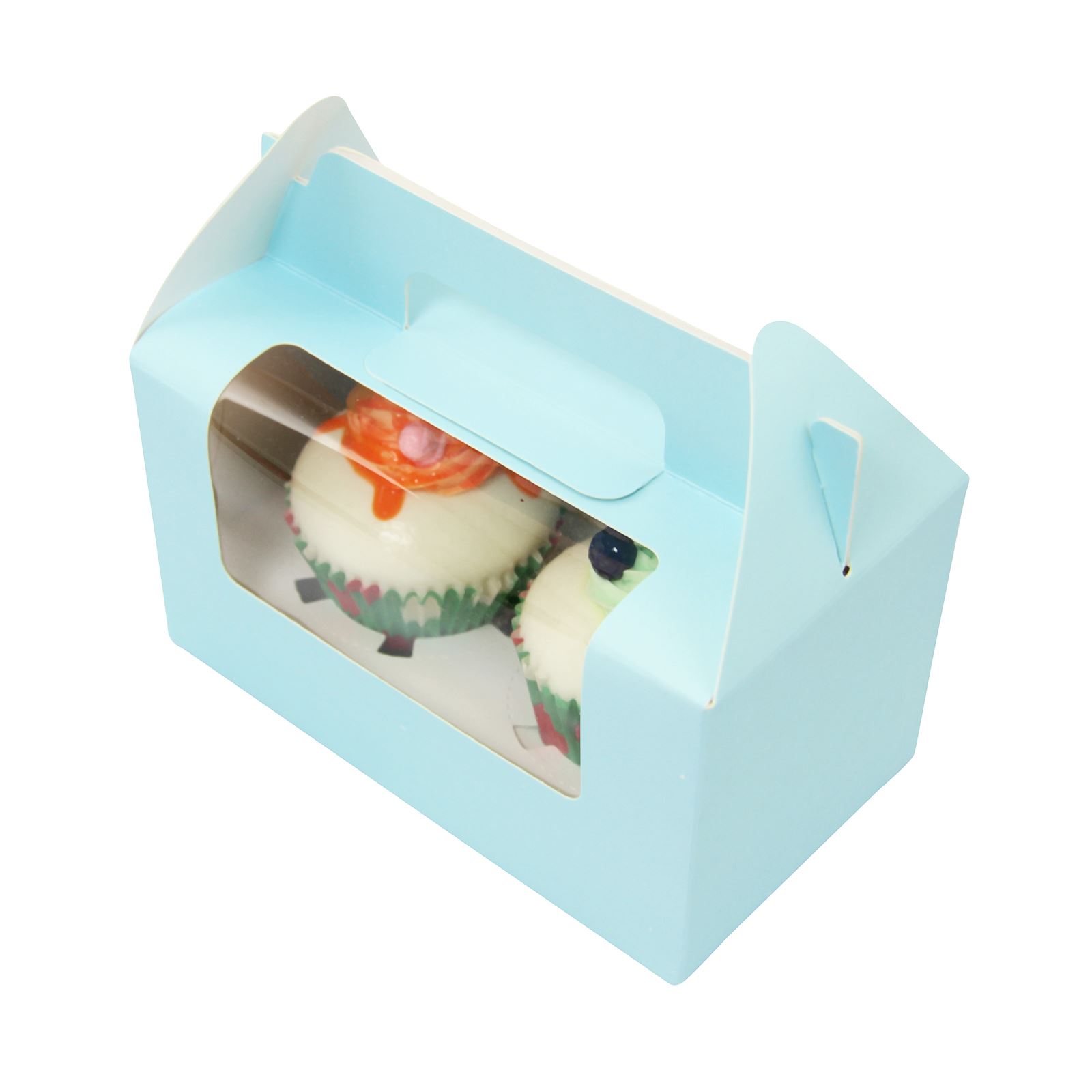 Large Coloured Cupcake Boxes with Window and Handle ...