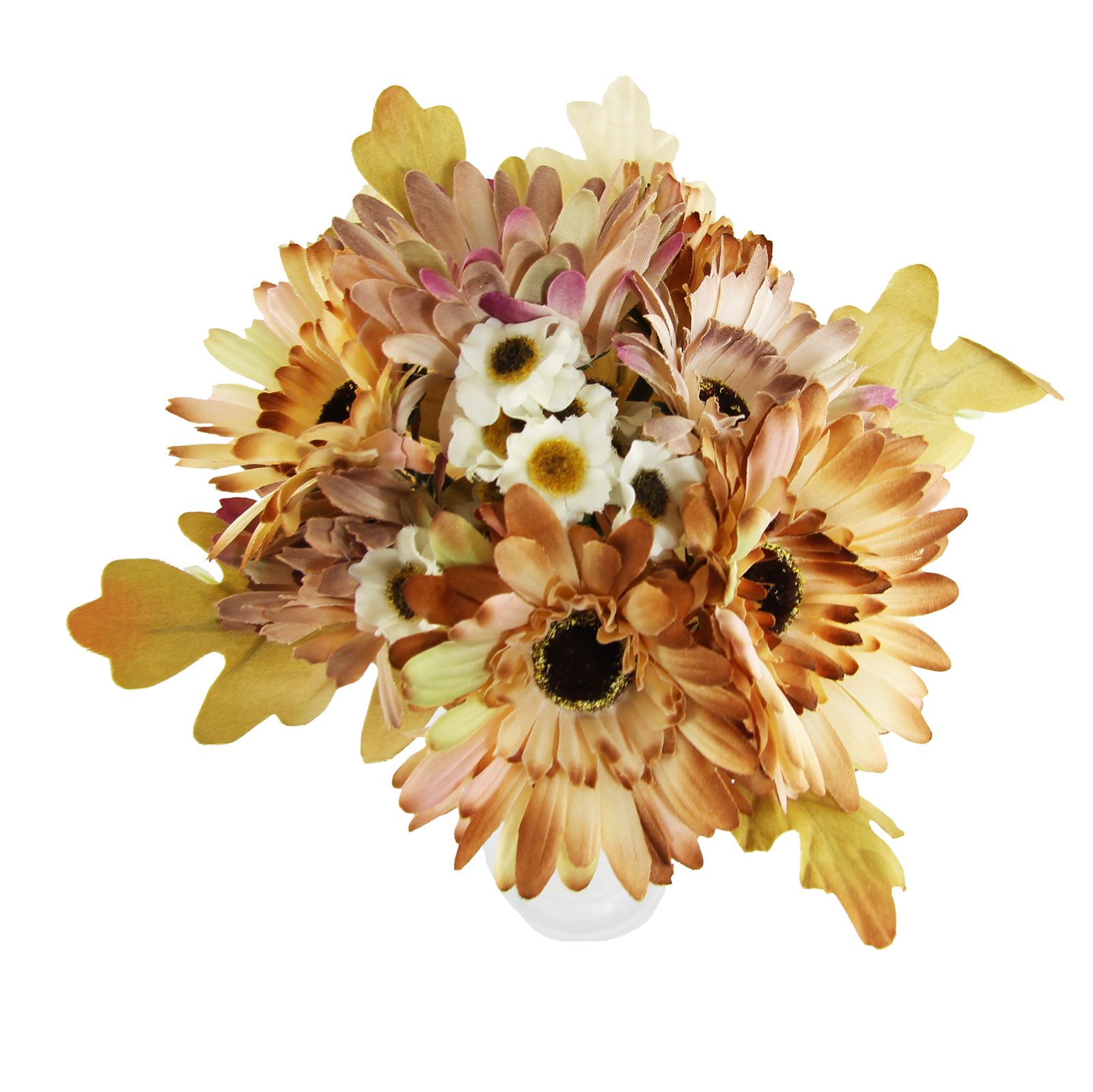 Paquete Gerbera atado a mano - corbata de mano artificial flores falsas tallos ramo de flores - Imagen 9 de 15