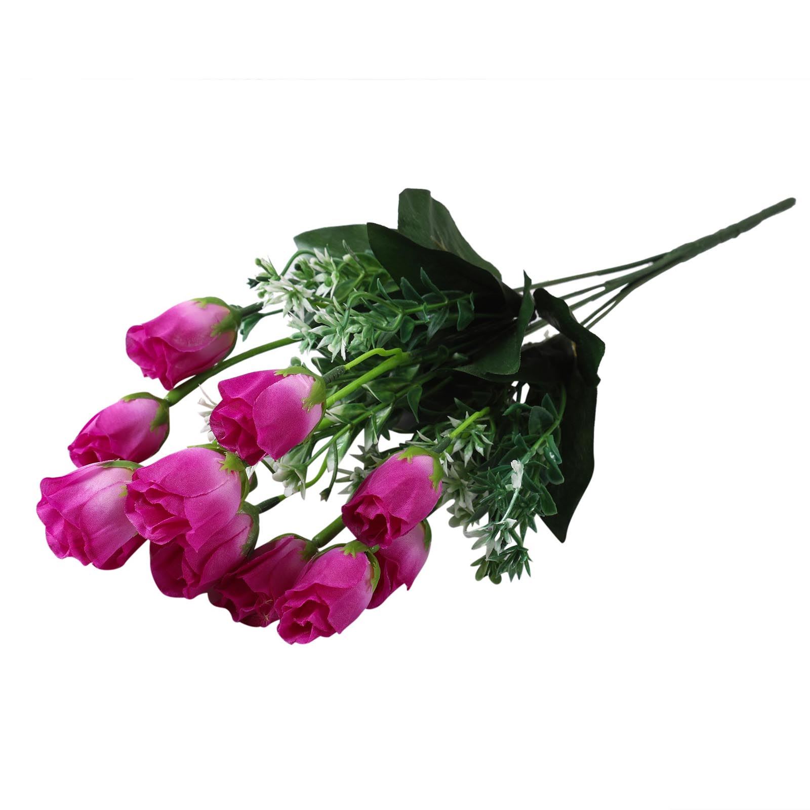 10 Kopf kleine Tulpe Rosenknospe Blumenstrauß - künstliche Seidenblumen - Bild 7 von 14