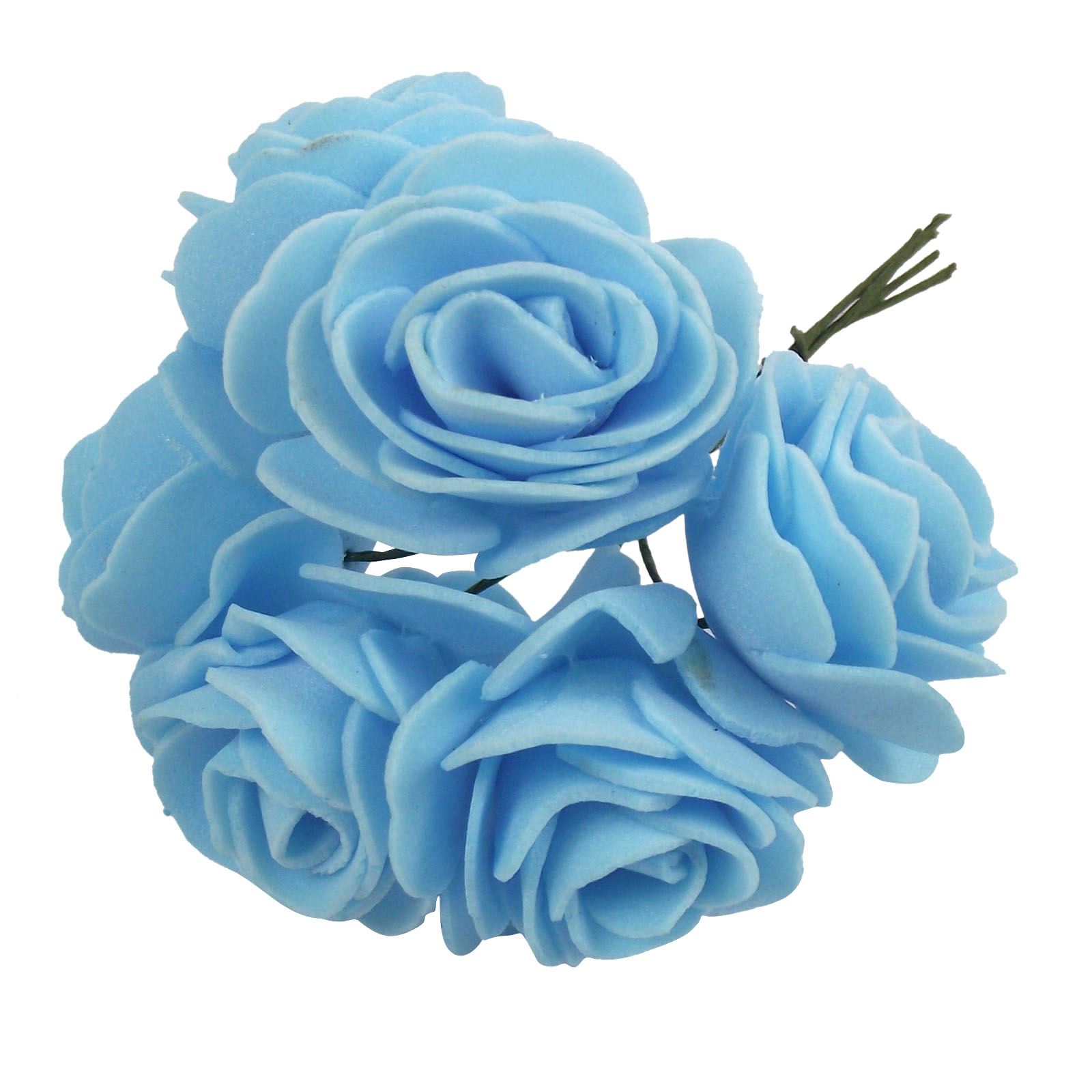 2x Bunches 4cm Small Foam Open Roses - Craft Buttonhole Small Mini Flowers - Foto 2 di 7