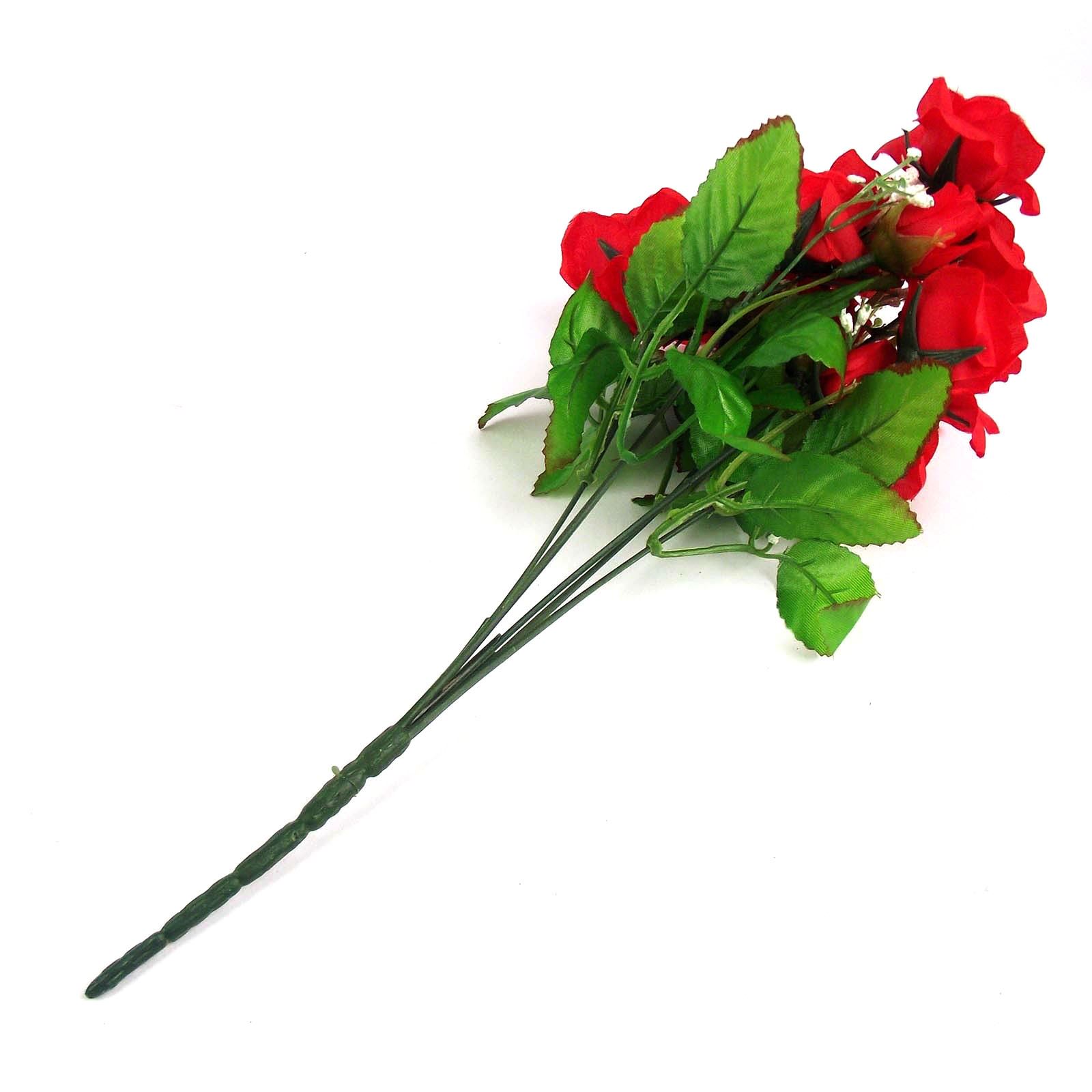 Bunch of 12 Varied Small Roses! Artificial Flowers Bouquet Fake Silk Craft