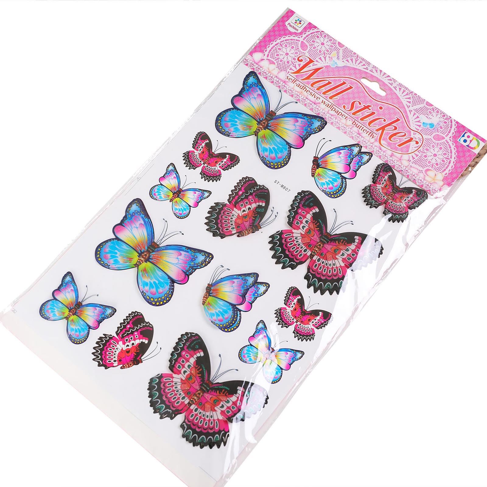 Large 3D Fluttering Butterfly Stickers - Kids Wedding Home Decoration Crafting - Picture 9 of 12