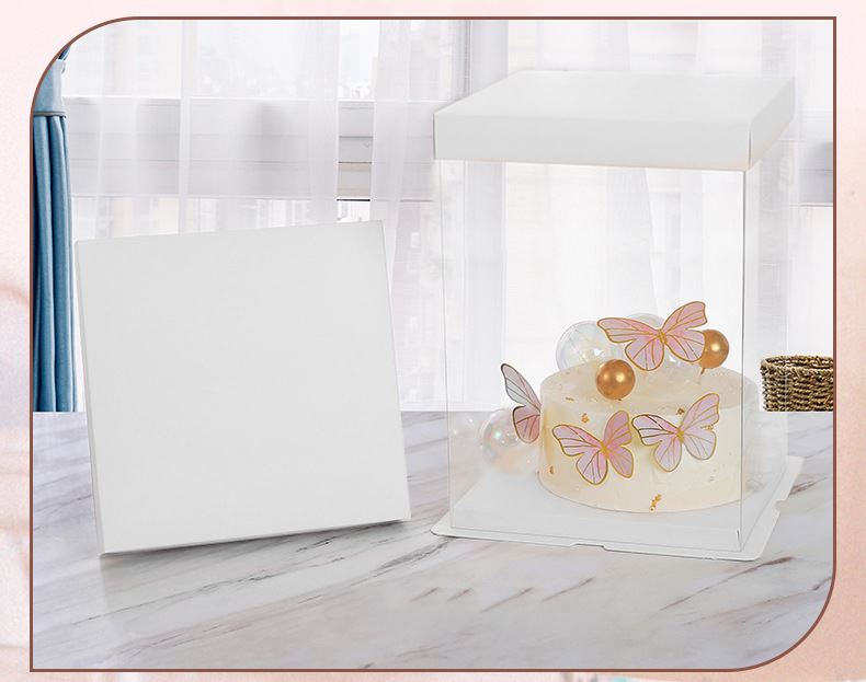 Premium Extra Tall Crystal Wall Cake Display Boxes 34cm Height, 4 to 14 Inch - Picture 4 of 6