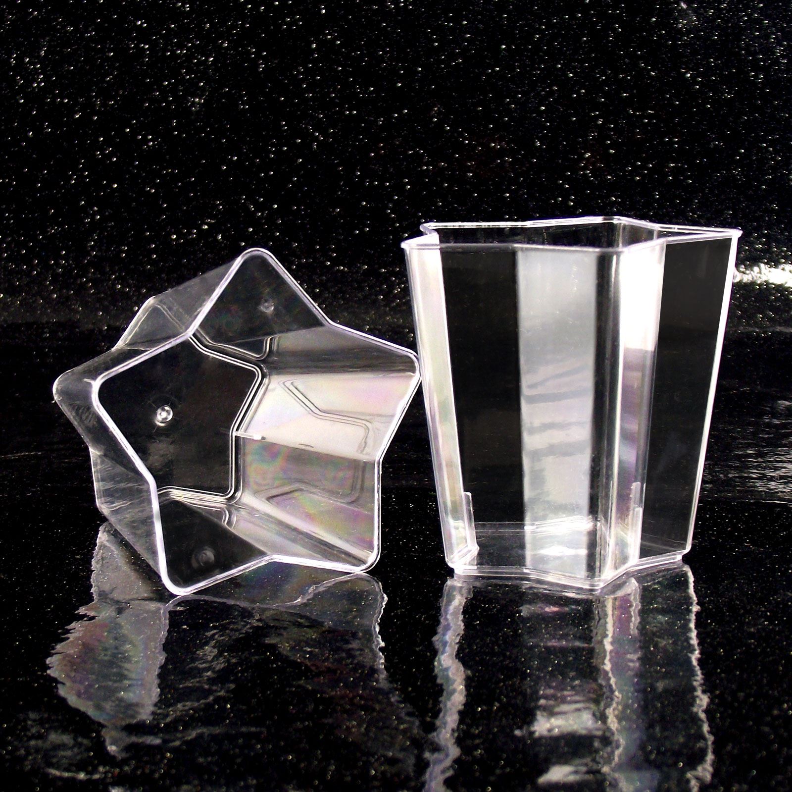 Square Pane 7cm Disposable Dessert Cups F Canape Dishes Clear Party Plastic