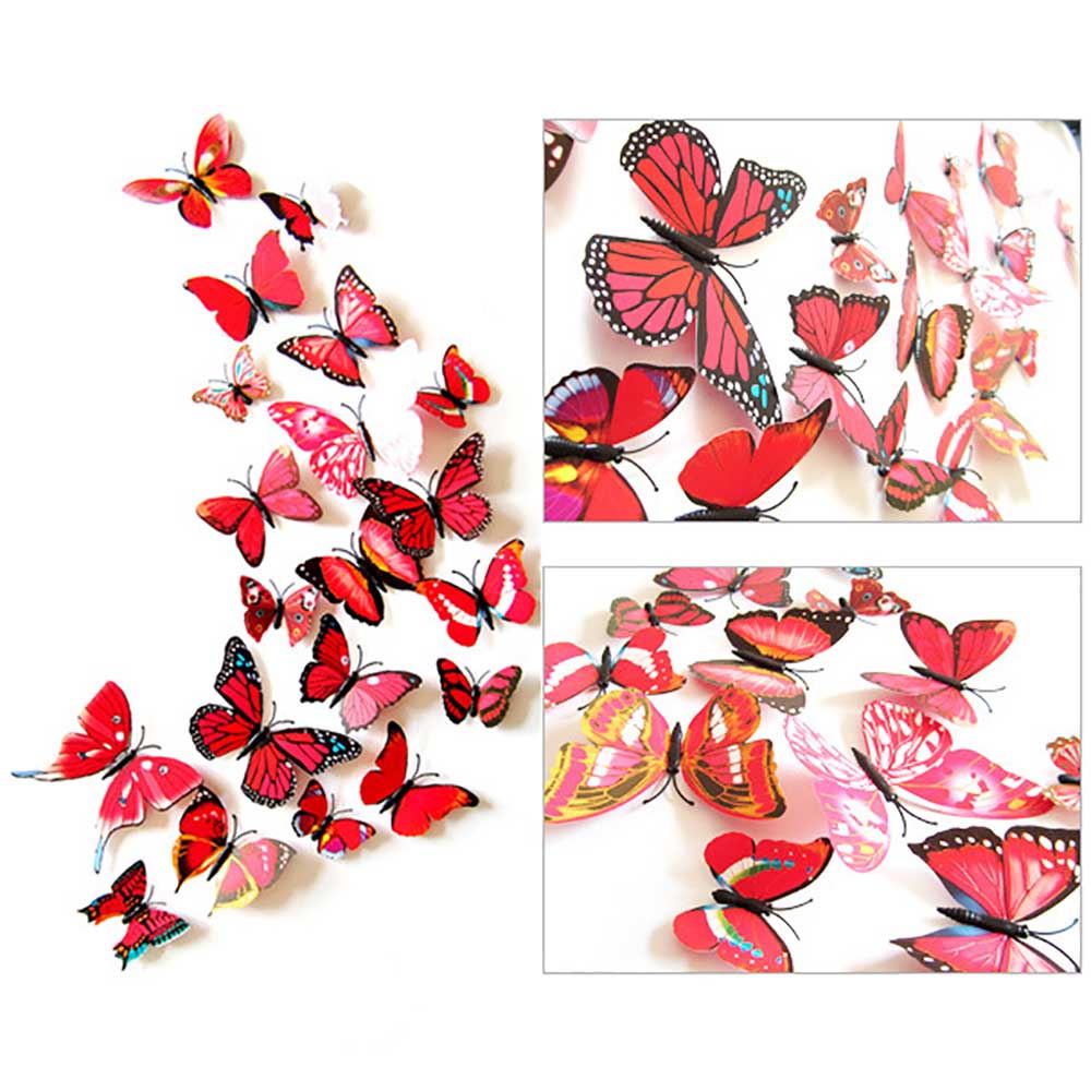 Mariposas aleteantes magnéticas 3D con pegatinas conjuntos temáticos multicolores falsos - Imagen 14 de 15