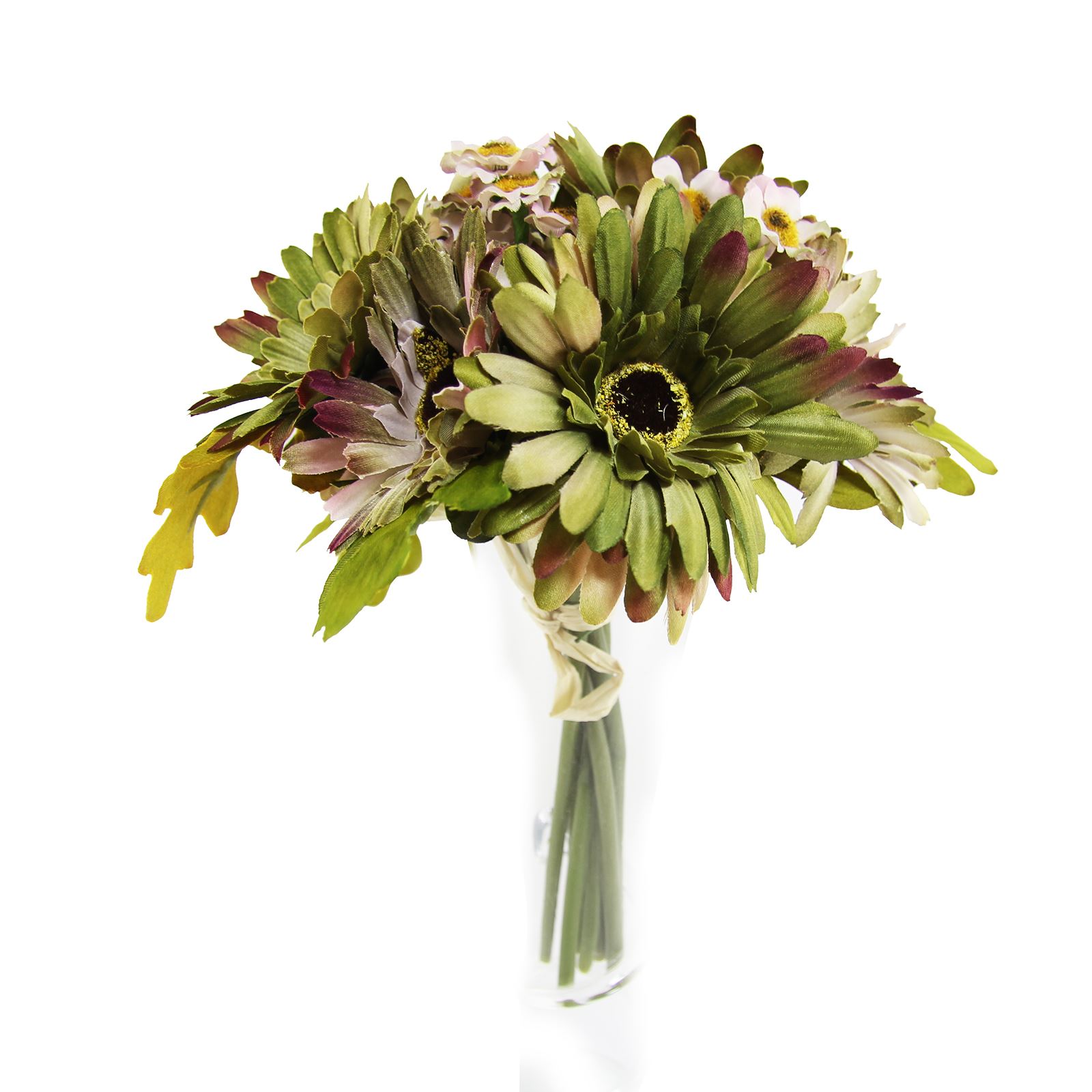 Paquete Gerbera atado a mano - corbata de mano artificial flores falsas tallos ramo de flores - Imagen 5 de 15