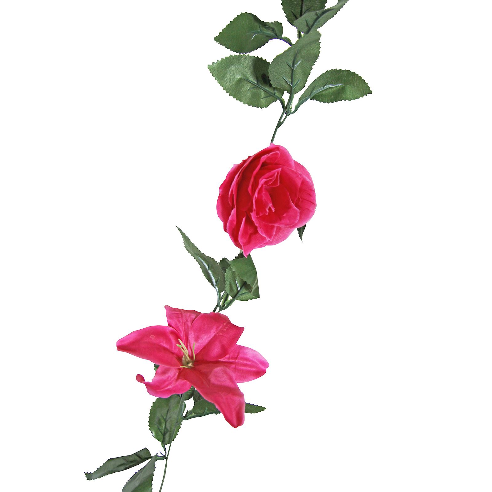 Rose and Lily Flower Garland! Artificial Fake Flowers Vine Ivy Trellis - Picture 3 of 24