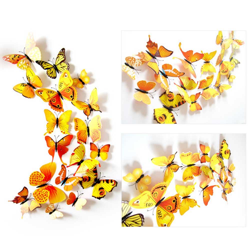 Mariposas aleteantes magnéticas 3D con pegatinas conjuntos temáticos multicolores falsos - Imagen 12 de 15