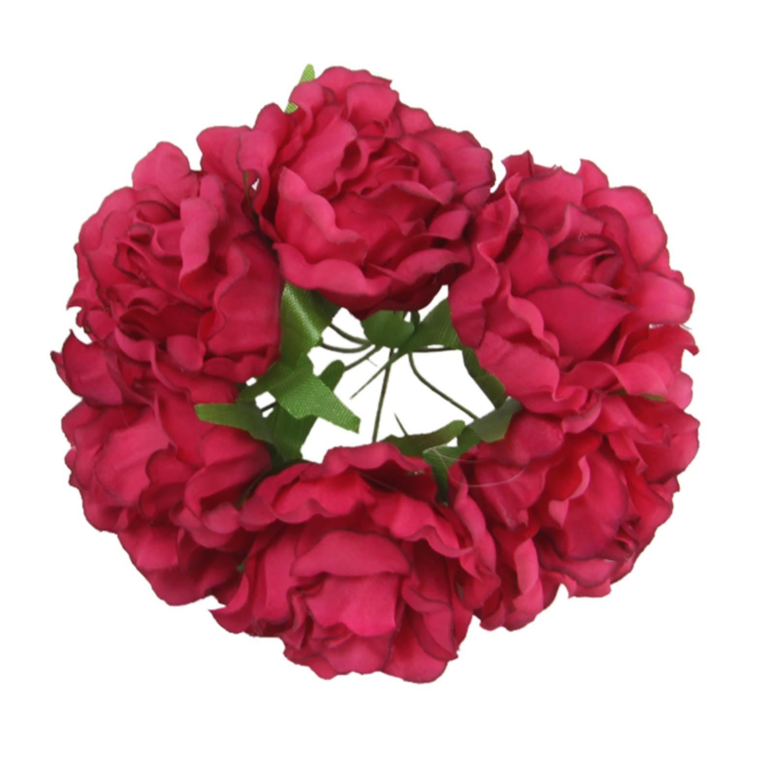 Soft Touch Bunch of 6 Frilly Flowers - Small Crafts Cards Scrapbooking - Picture 6 of 9