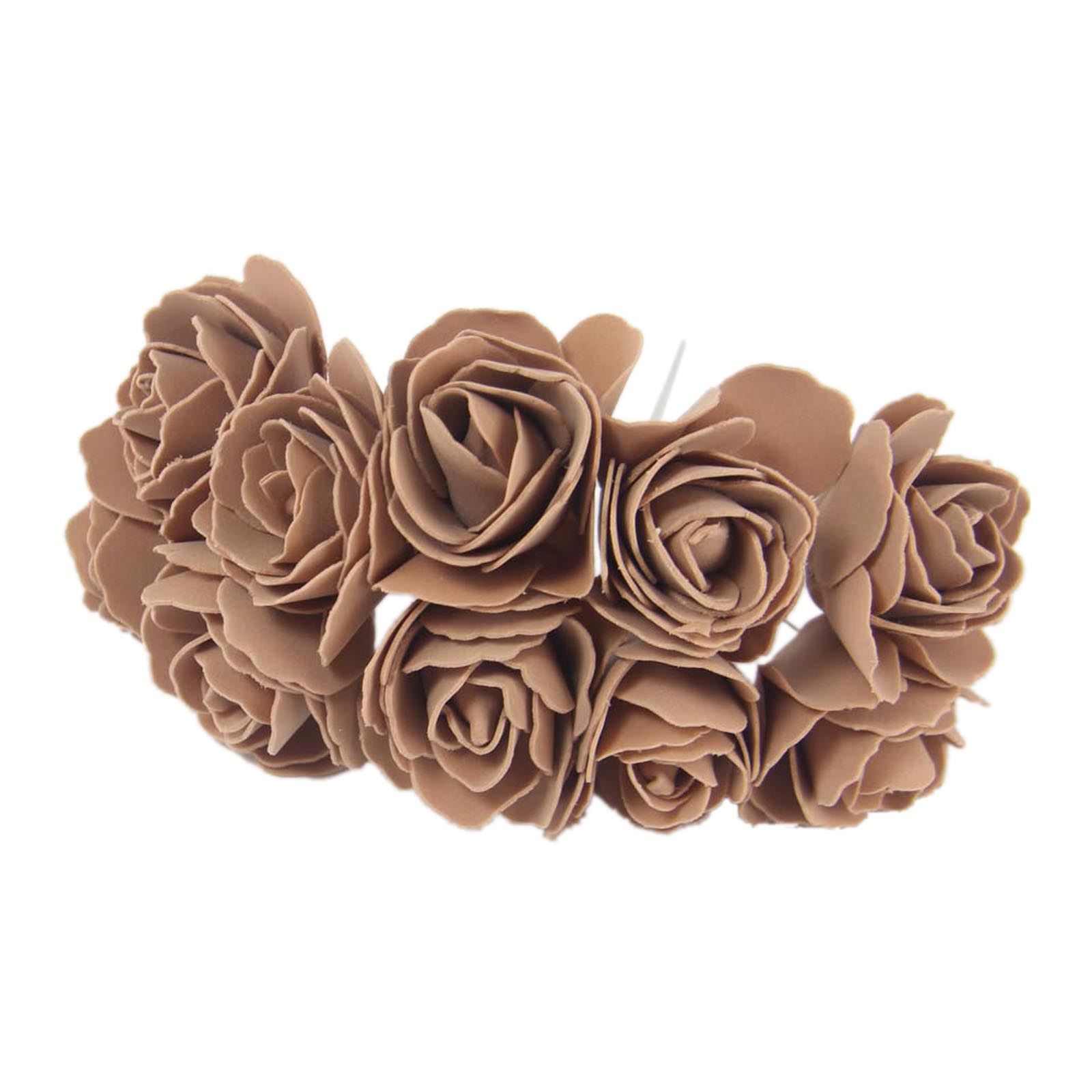 Bündel 10 5cm offene Schaumrosen - künstliche Seidenblumen Hochzeit Handarbeit - Bild 5 von 12