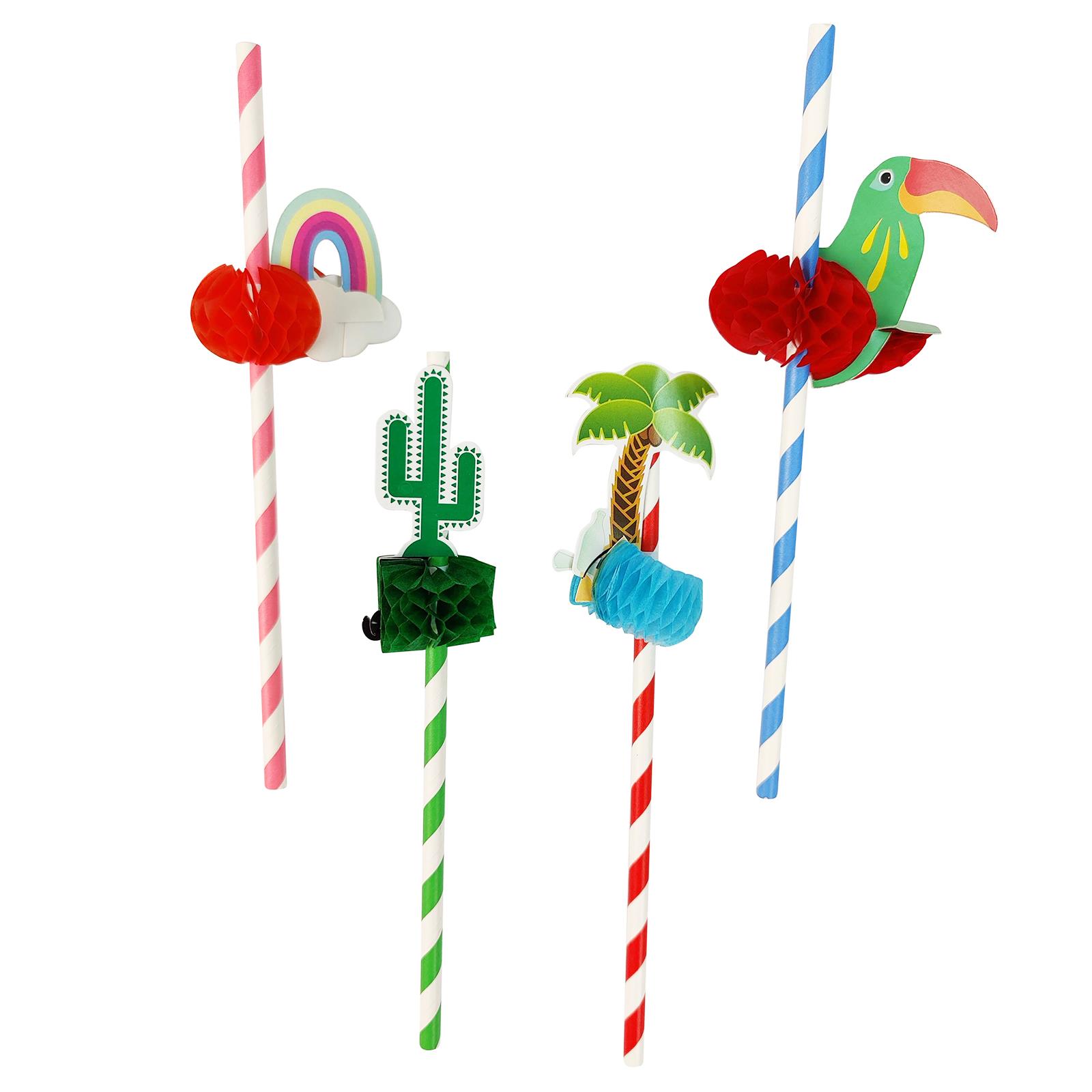 3D Exotic Drinking Straws Multi Listing! Party Umbrella Cocktail Parasol Sticks - Picture 3 of 9