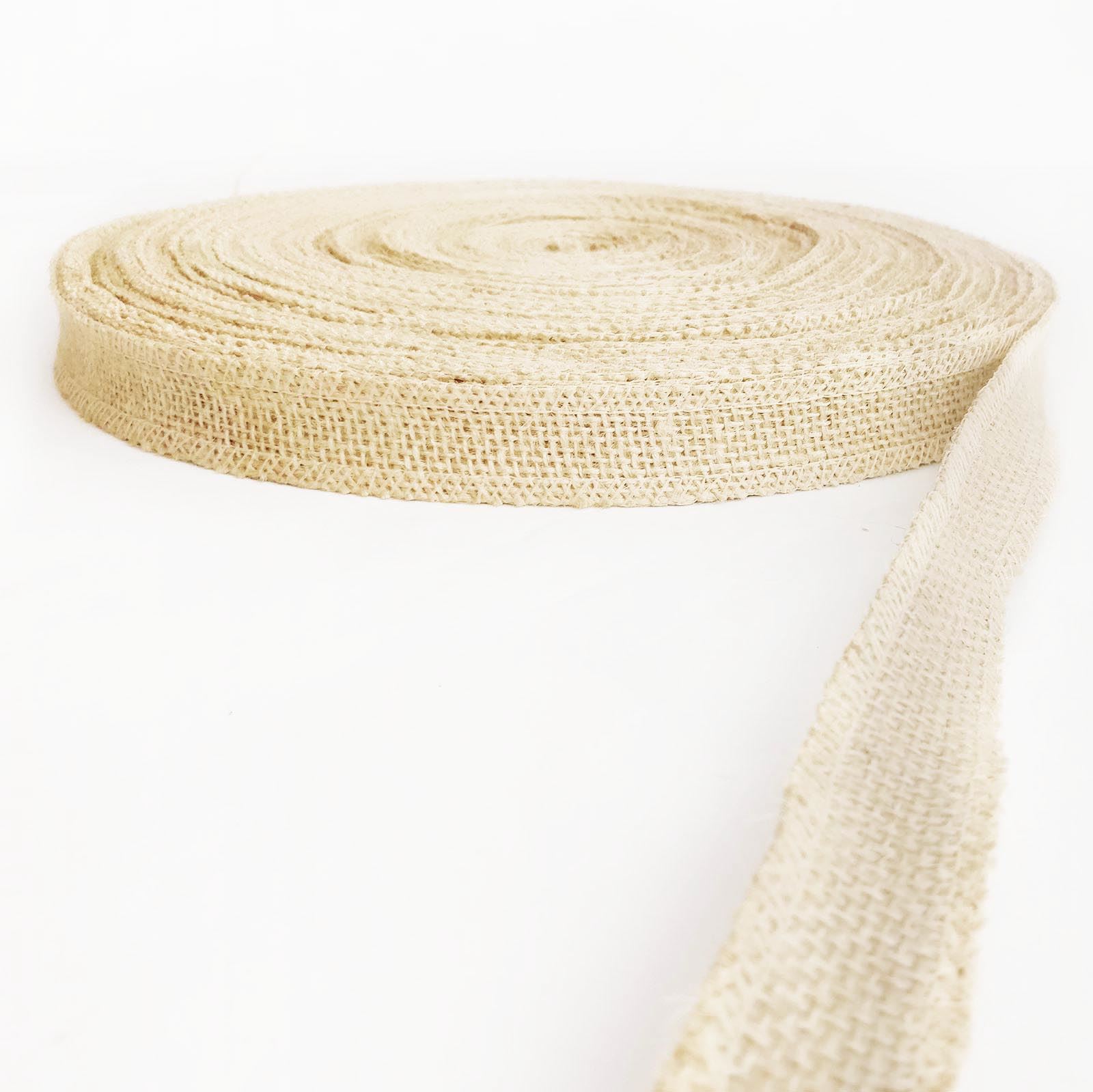 Overlocked Natural Hessian Ribbon - Premium 2cm - 10cm Jute Burlap Vintage - Picture 5 of 17