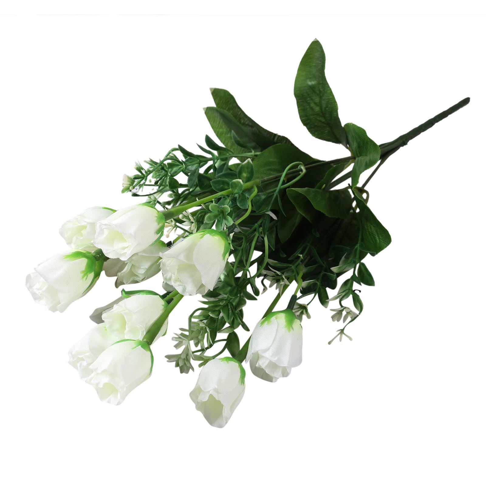 10 Kopf kleine Tulpe Rosenknospe Blumenstrauß - künstliche Seidenblumen - Bild 11 von 14