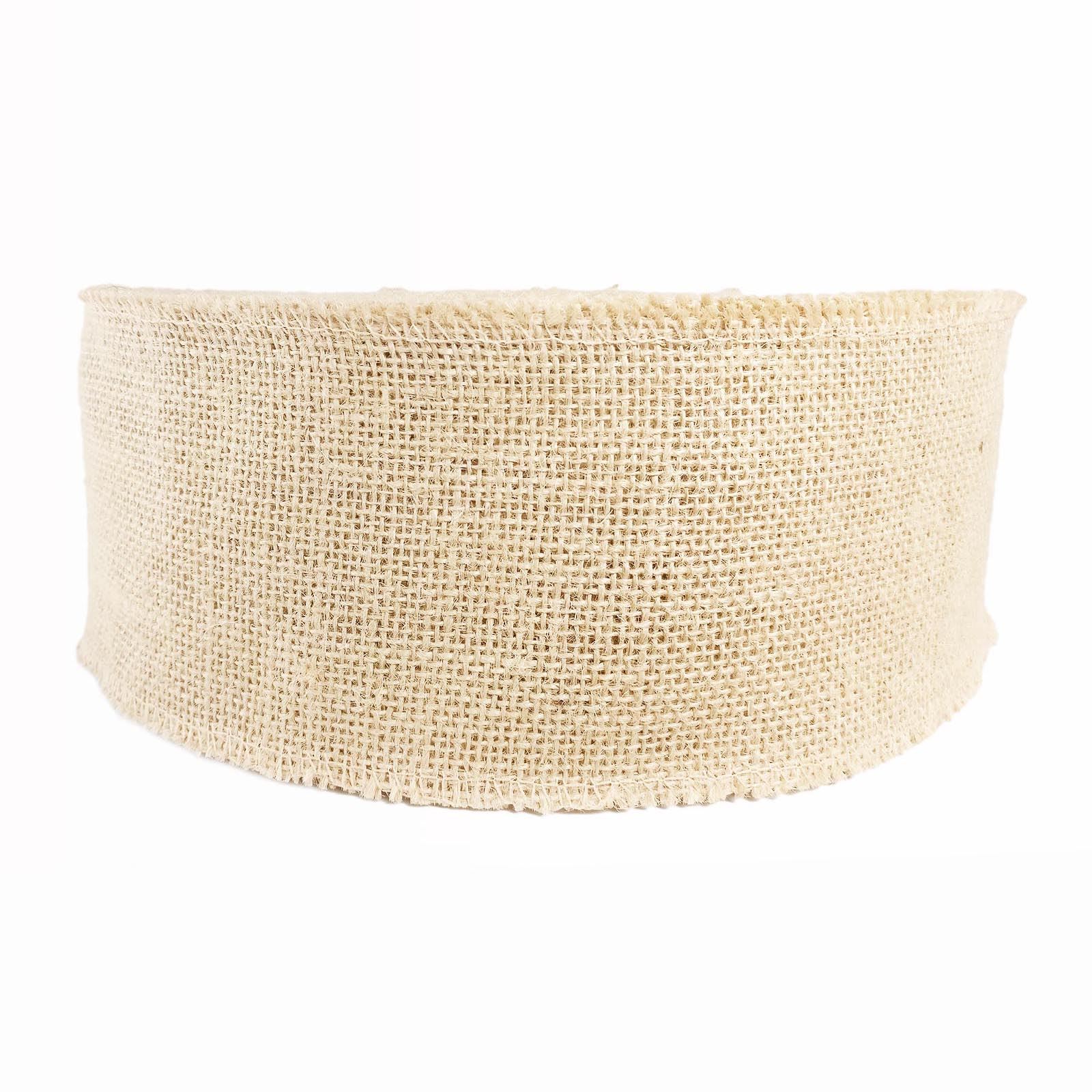 Overlocked Natural Hessian Ribbon - Premium 2cm - 10cm Jute Burlap Vintage - Picture 15 of 17