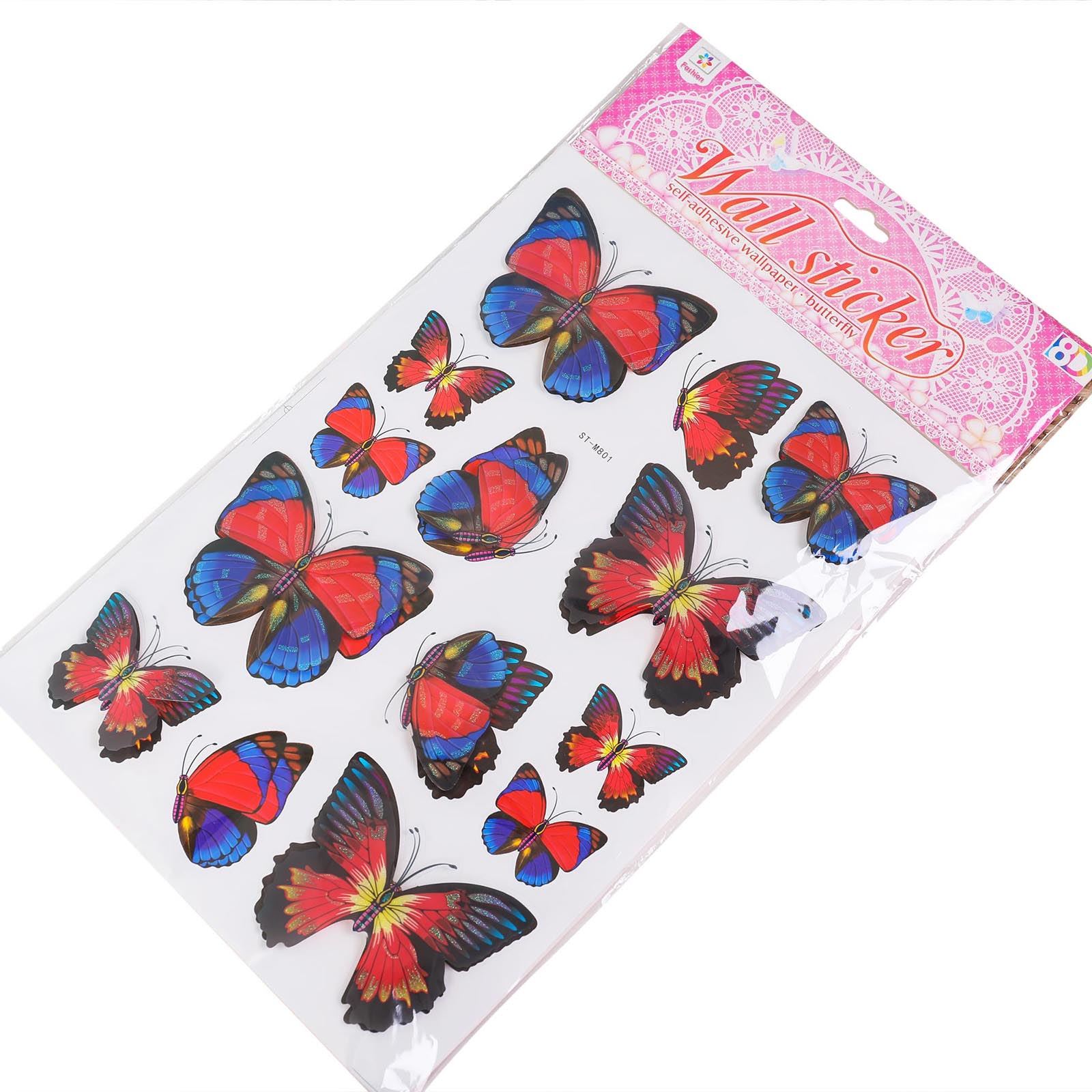 Large 3D Fluttering Butterfly Stickers - Kids Wedding Home Decoration Crafting - Picture 11 of 12
