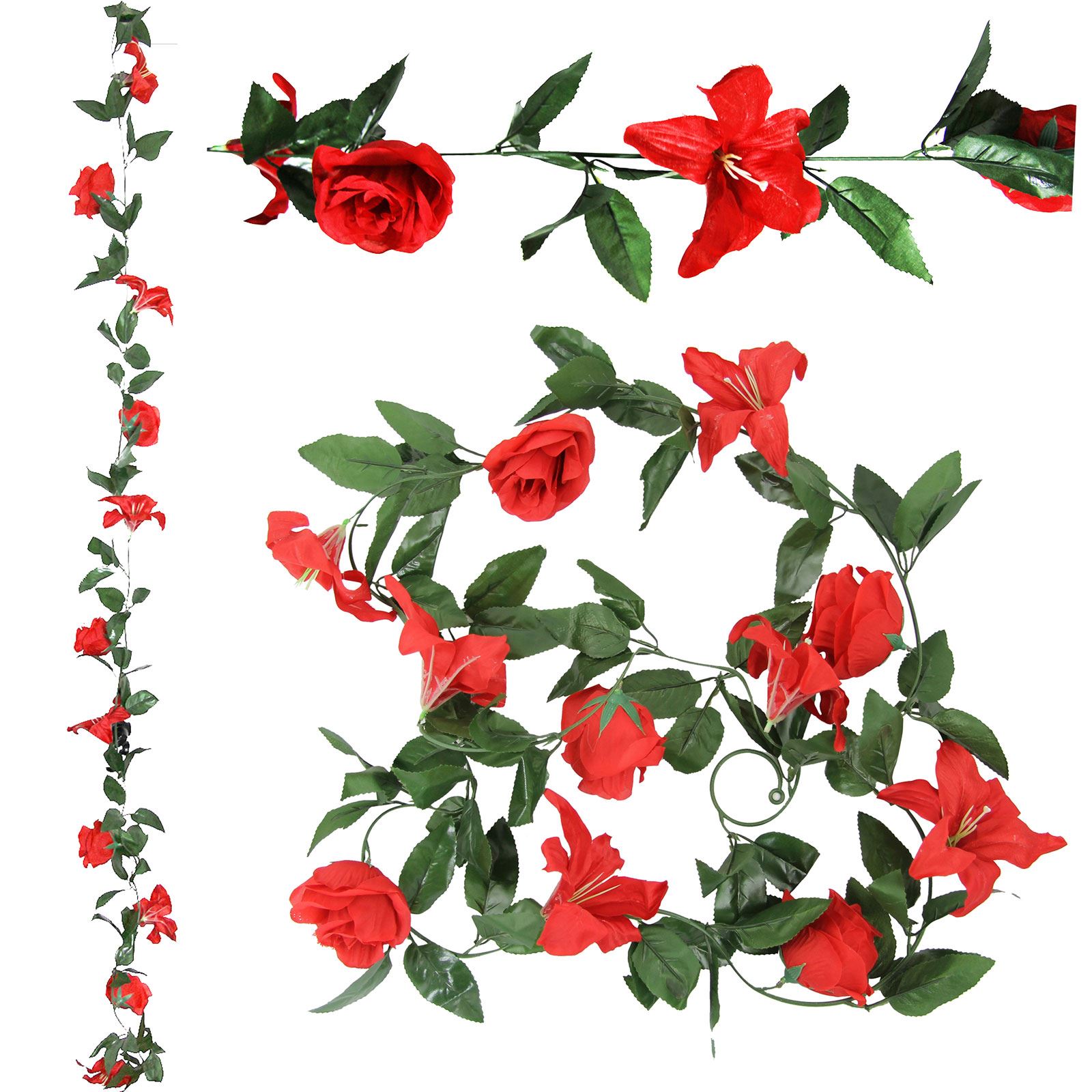 Rose and Lily Flower Garland! Artificial Fake Flowers Vine Ivy Trellis - Picture 20 of 24