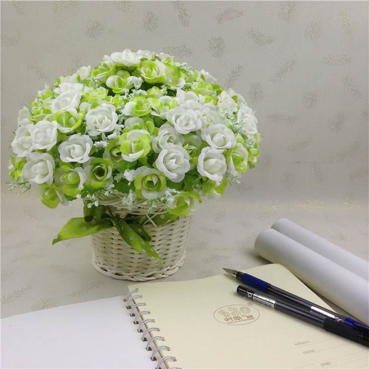 21 Head TwoTone Mini Rose Bouquet Bunch Artificial Flowers - Picture 8 of 18