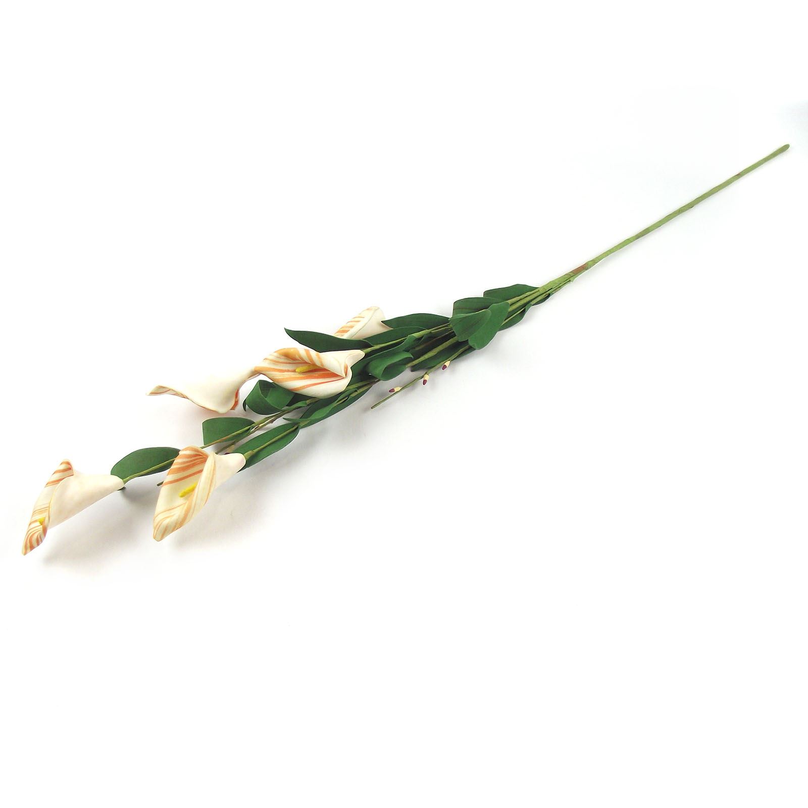 5 Kopf gestreifte Calla Lilie Spray - Kunstblumen Basteln gefälschter Stiel - Bild 3 von 5