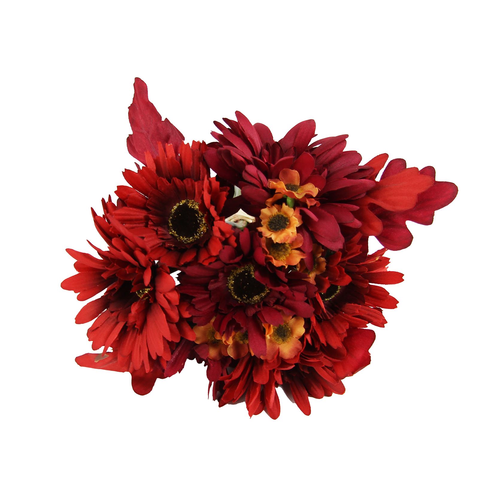 Paquete Gerbera atado a mano - corbata de mano artificial flores falsas tallos ramo de flores - Imagen 12 de 15