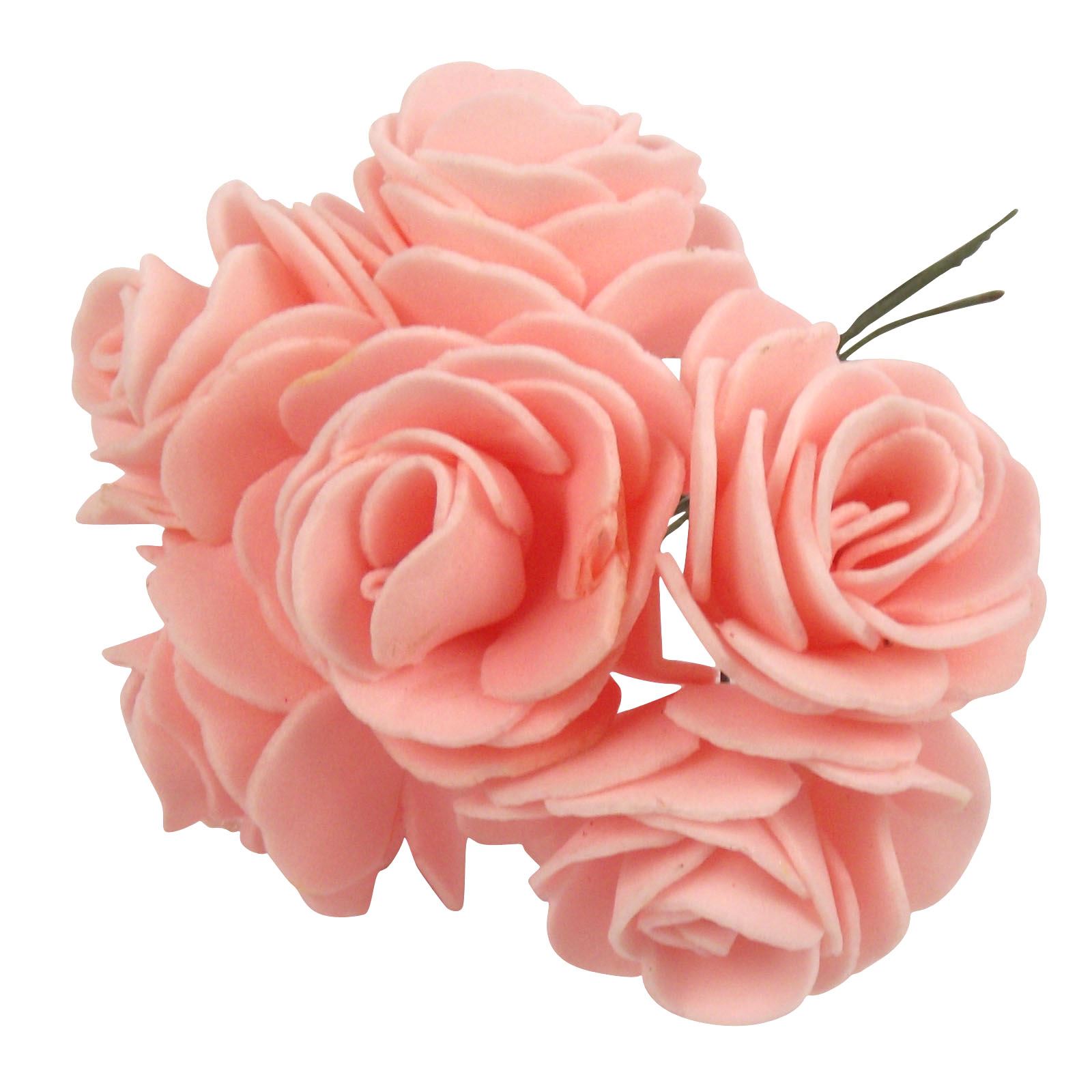2x Bunches 4cm Small Foam Open Roses - Craft Buttonhole Small Mini Flowers - Foto 3 di 7