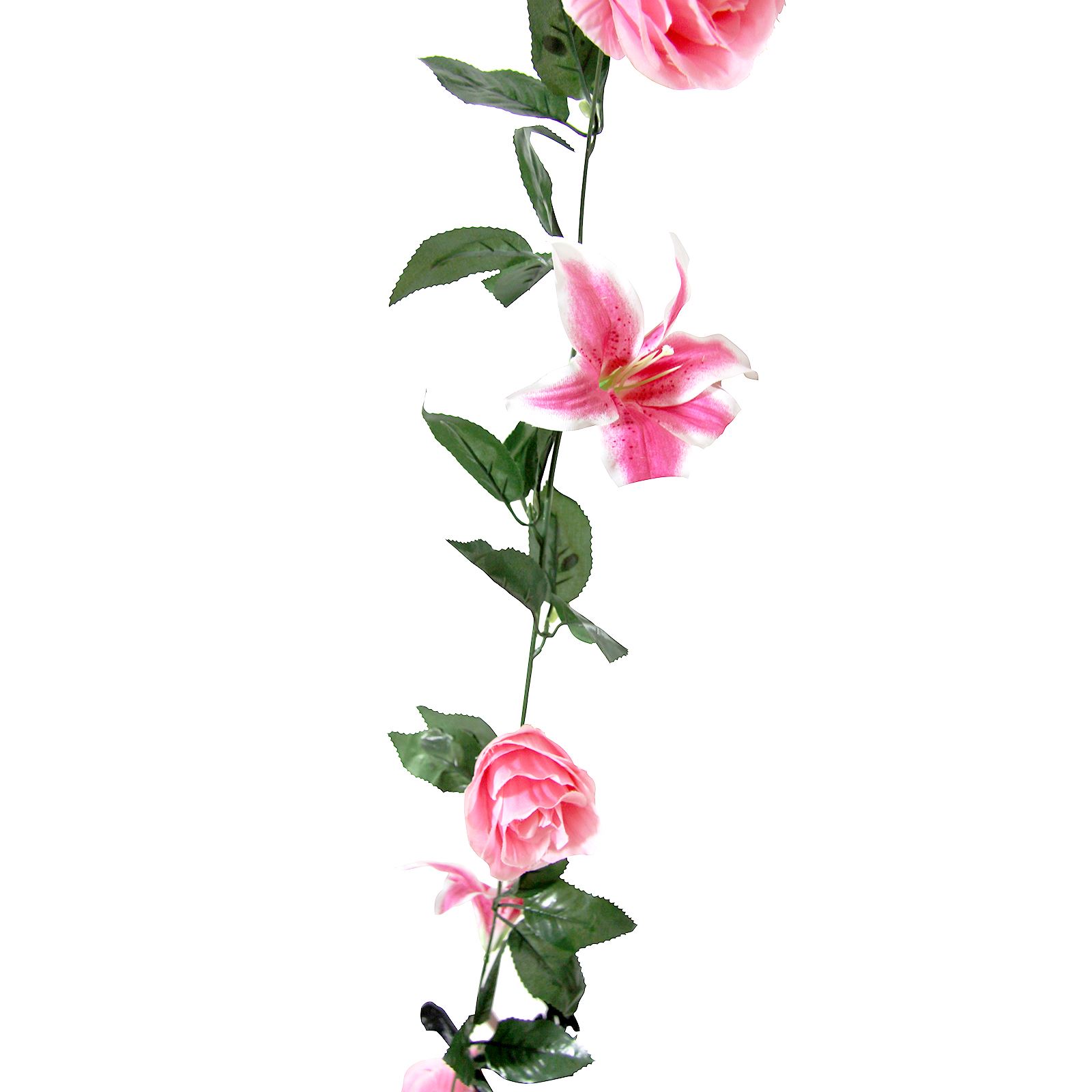 Rose and Lily Flower Garland! Artificial Fake Flowers Vine Ivy Trellis - Picture 13 of 24