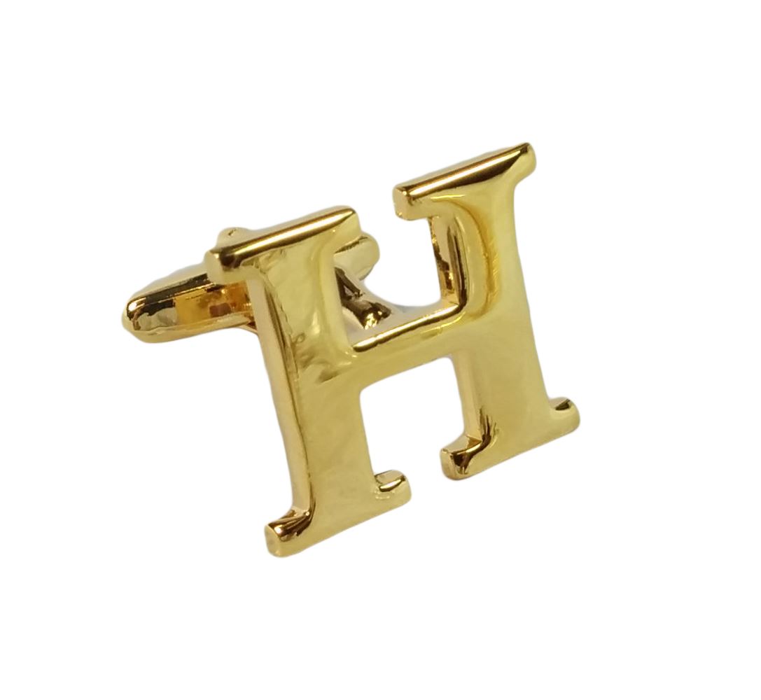 Single (Buy 2 For A Pair) Gold Alphabet Initial Mix & Match Letter Cufflink UK - Picture 9 of 27