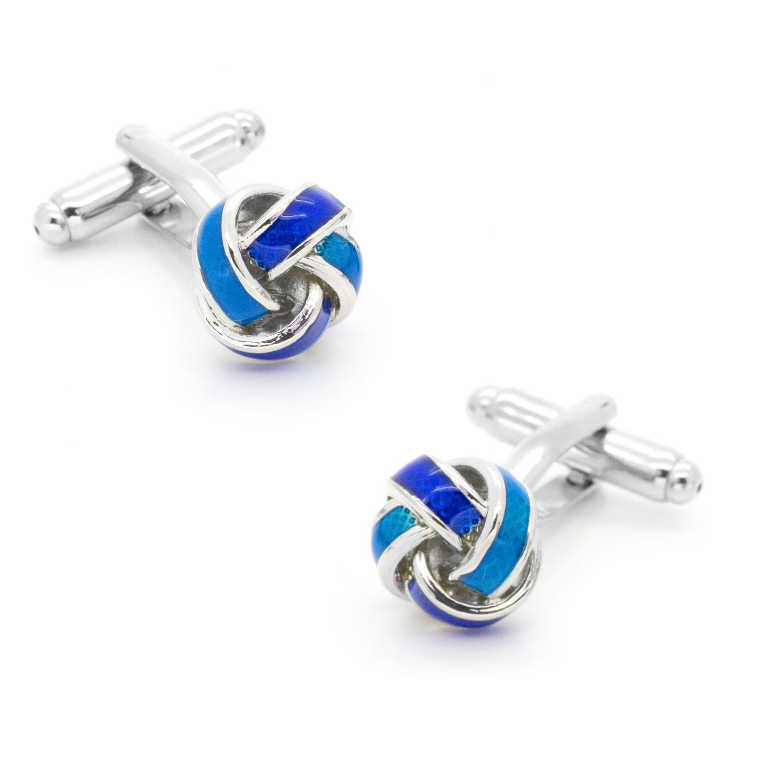 Knot Cufflinks Selection Colours Red Blue Purple Silver And Gold UK Stock - Picture 3 of 31