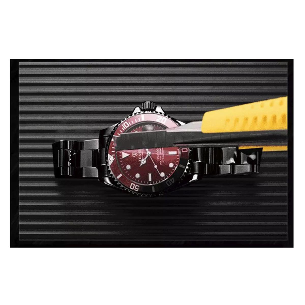 Reloj de cuarzo Tevise para hombre homenaje negro plata relojes inteligentes fecha diseñador regalo Reino Unido - Imagen 7 de 11