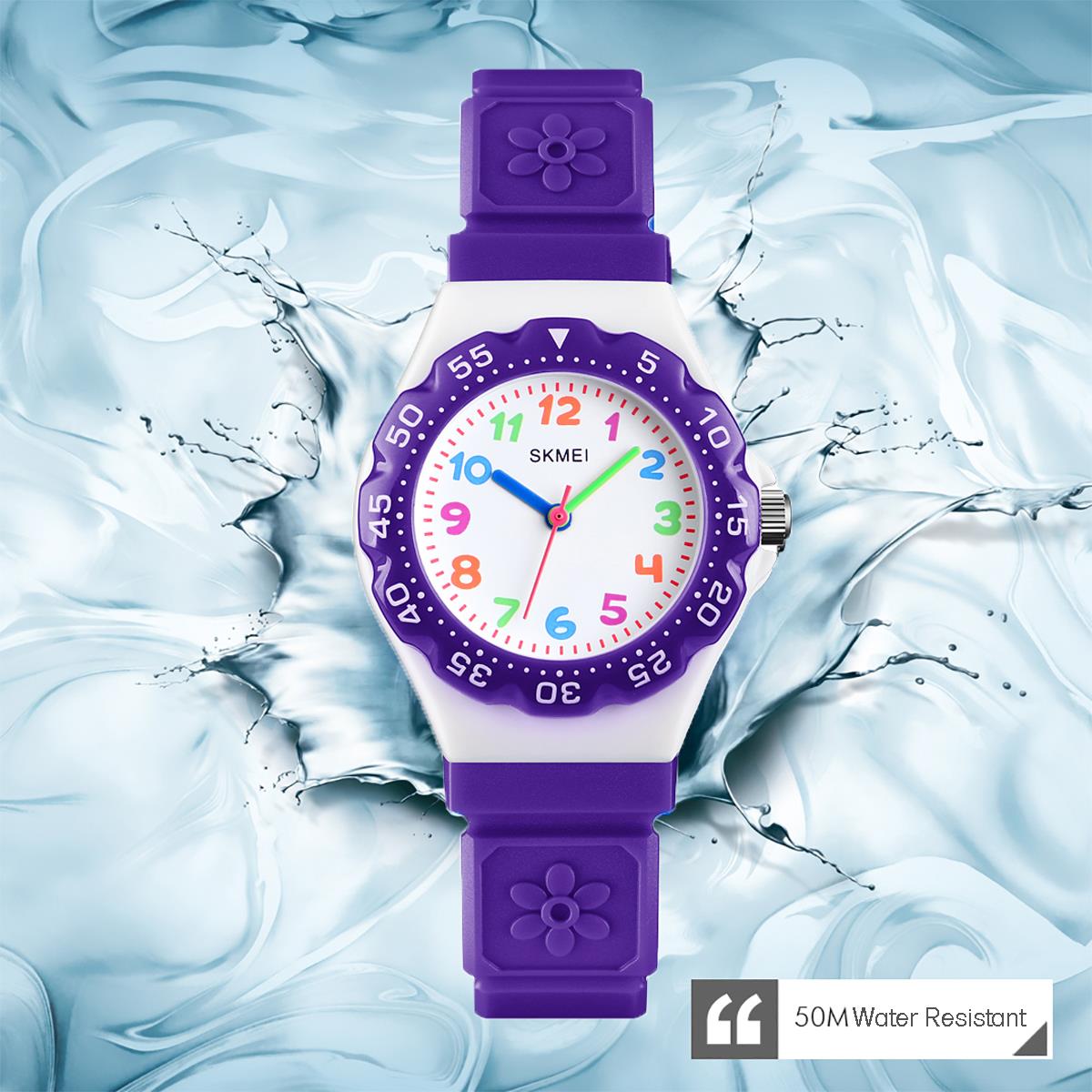 Skmei Kids Boys Girls Children First Watch Easy Tell Time Learning 4 Colours - Picture 16 of 28