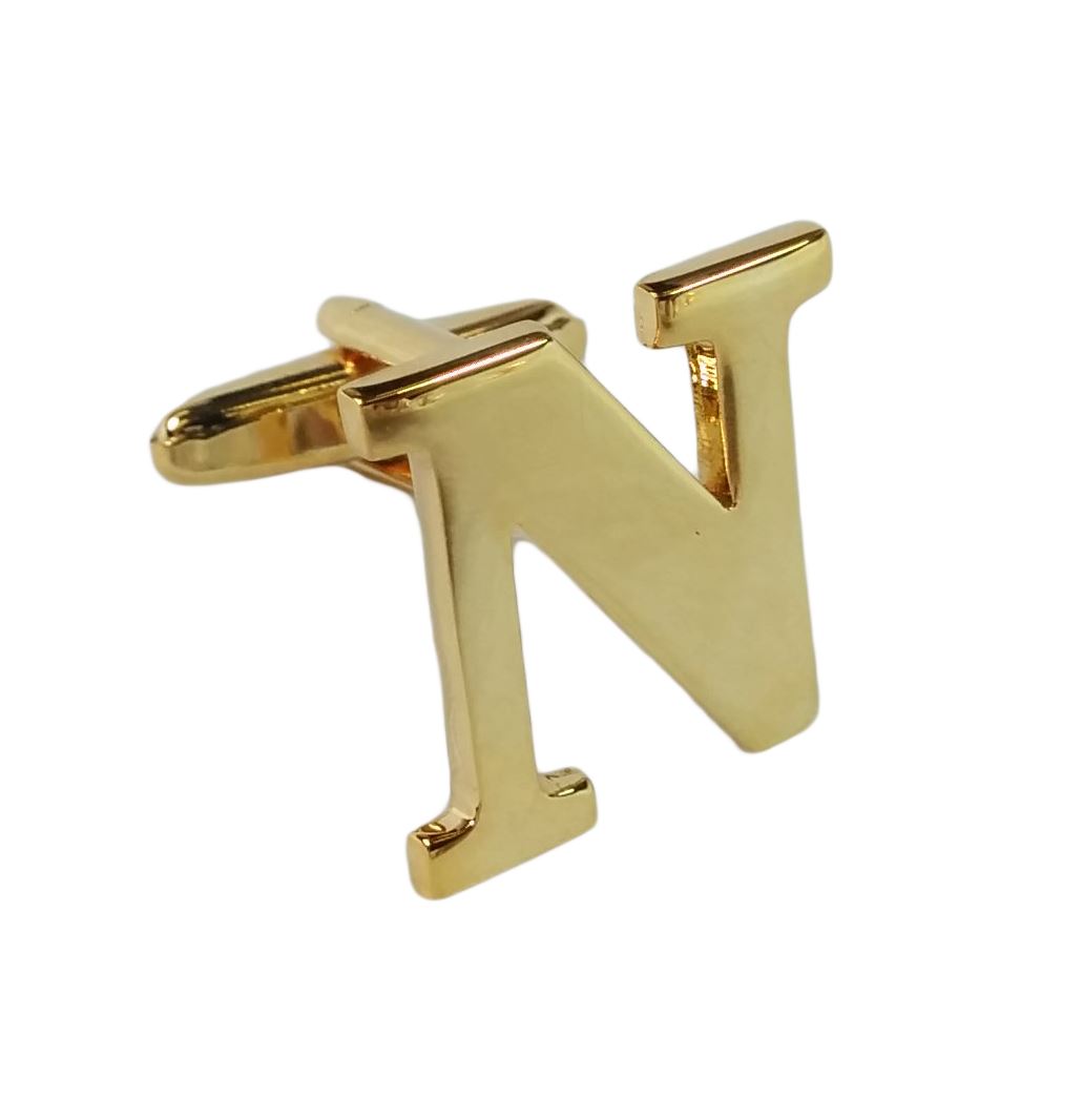 Single (Buy 2 For A Pair) Gold Alphabet Initial Mix & Match Letter Cufflink UK - Picture 15 of 27