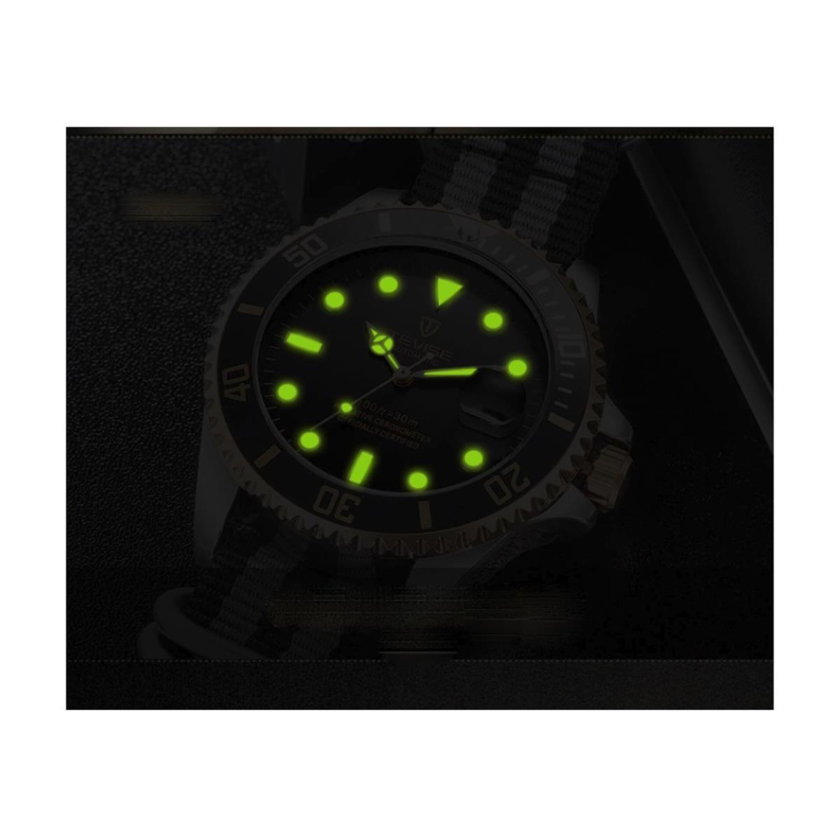 Reloj de cuarzo Tevise para hombre homenaje negro plata relojes inteligentes fecha diseñador regalo Reino Unido - Imagen 5 de 11