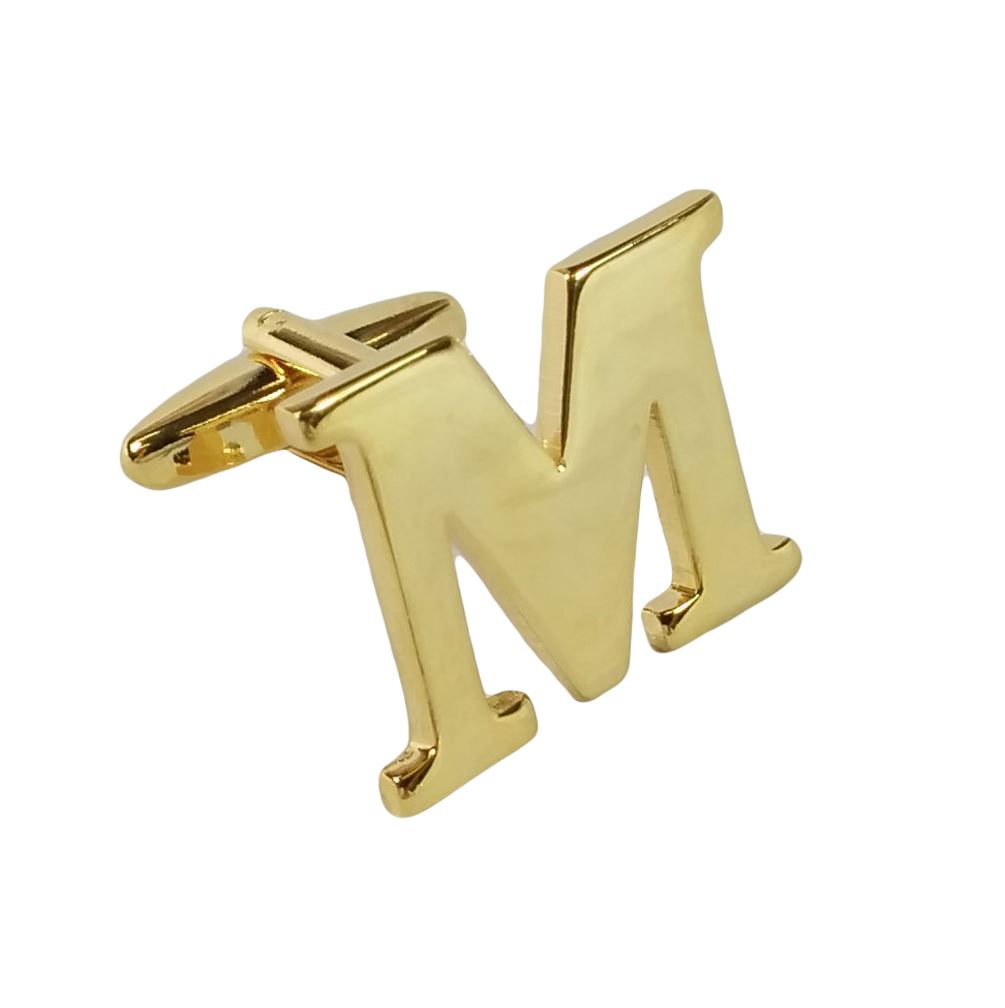 Single (Buy 2 For A Pair) Gold Alphabet Initial Mix & Match Letter Cufflink UK - Picture 14 of 27