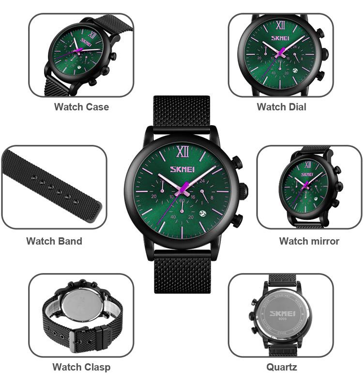 Mens Black Chrono Watch High Quality Mesh Strap Clear Date Display UK Dispatch - Picture 19 of 19