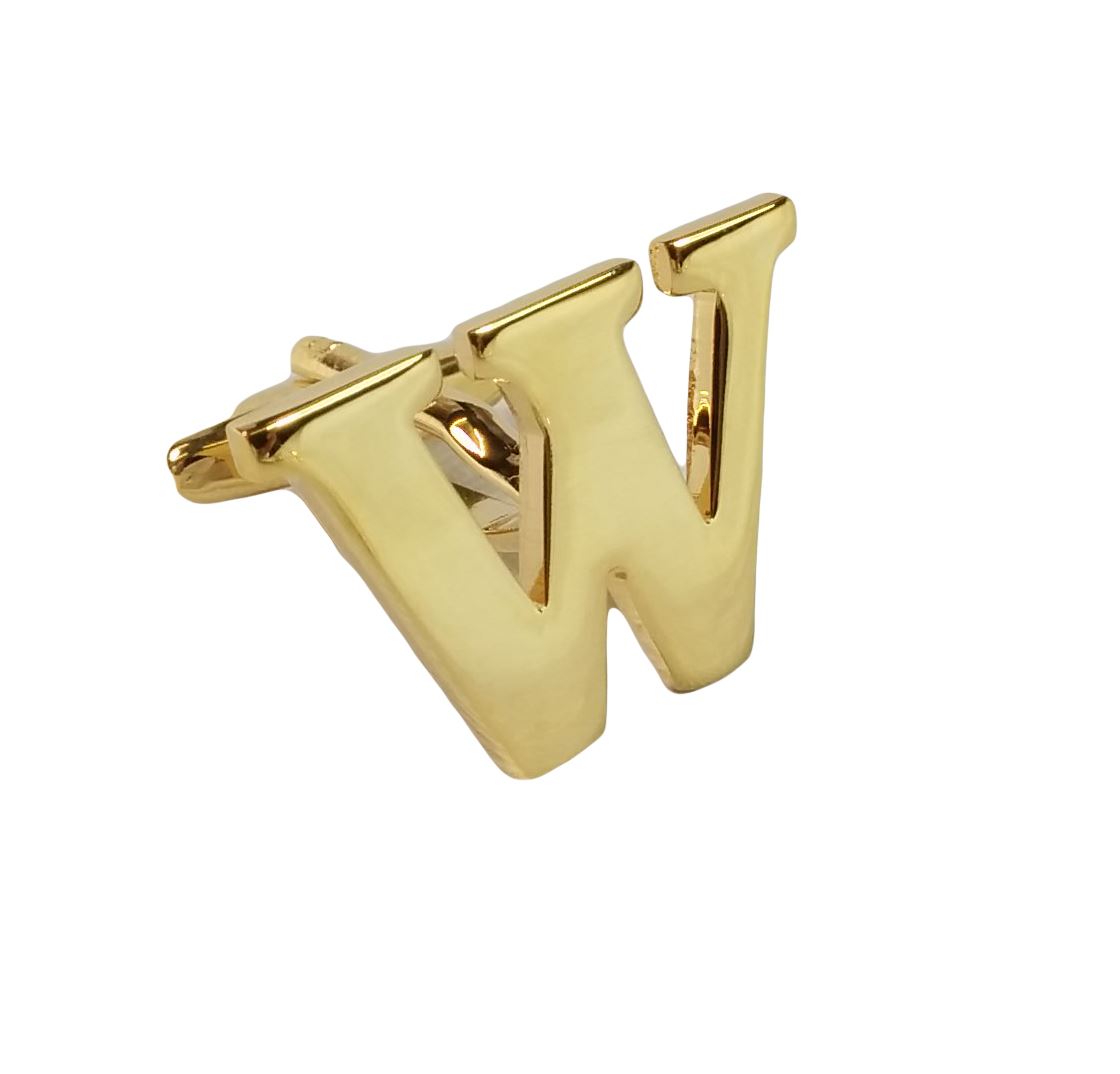Single (Buy 2 For A Pair) Gold Alphabet Initial Mix & Match Letter Cufflink UK - Picture 24 of 27