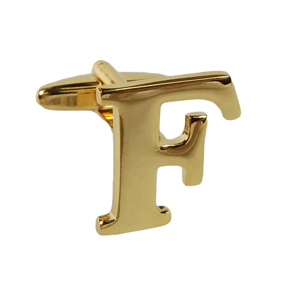 Single (Buy 2 For A Pair) Gold Alphabet Initial Mix & Match Letter Cufflink UK - Picture 7 of 27