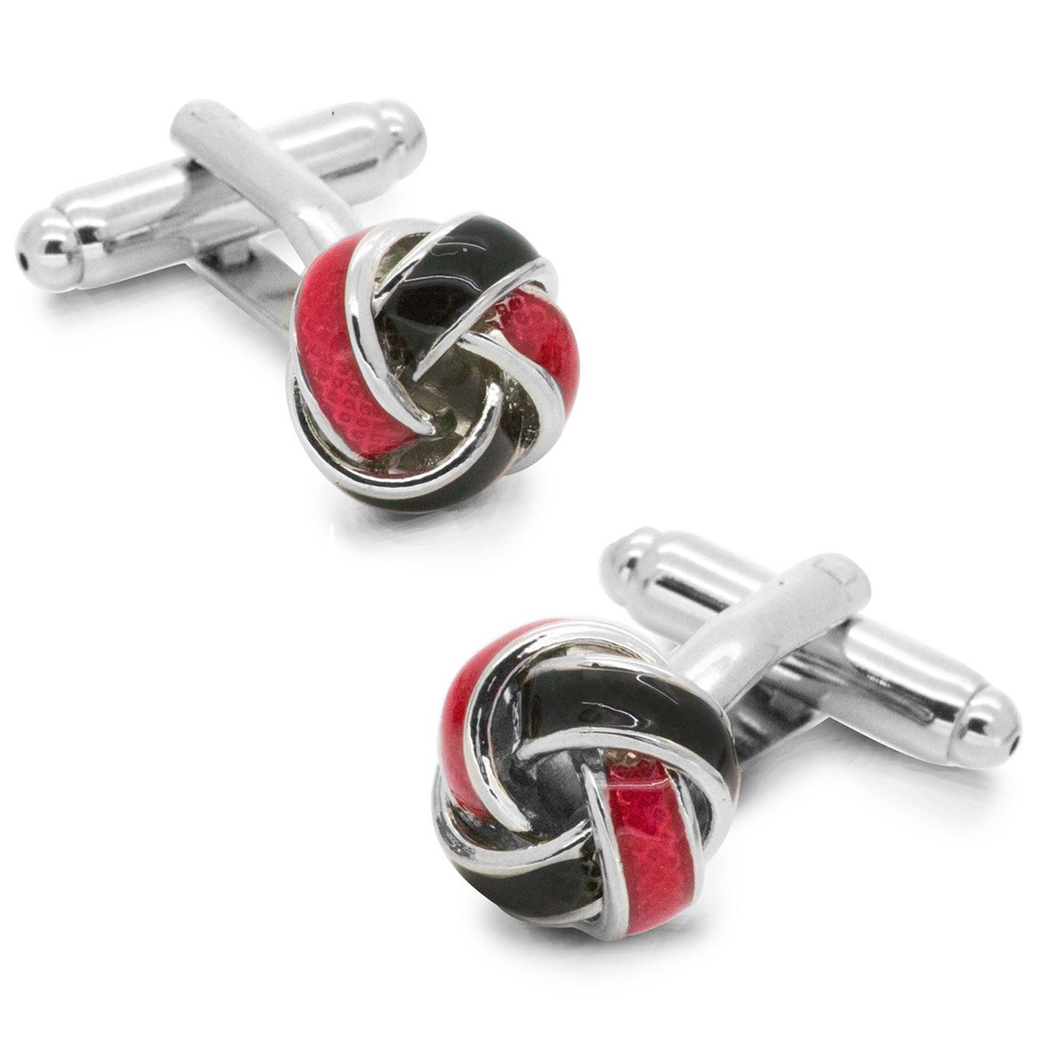 Knot Cufflinks Selection Colours Red Blue Purple Silver And Gold UK Stock - Picture 13 of 31