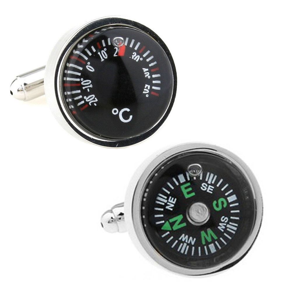 Brújula de trabajo y Temperatura Gauge gemelos novedad Senderismo Naval boda