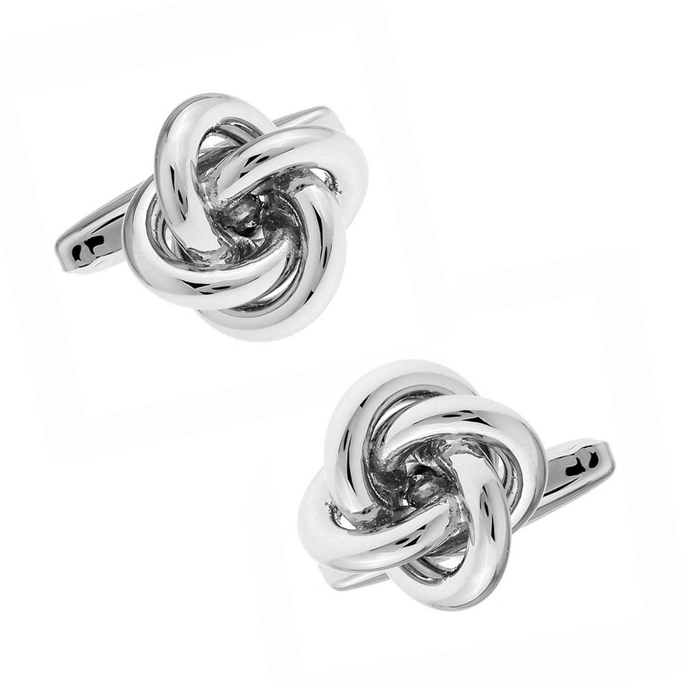 Knot Cufflinks Selection Colours Red Blue Purple Silver And Gold UK Stock - Picture 26 of 31