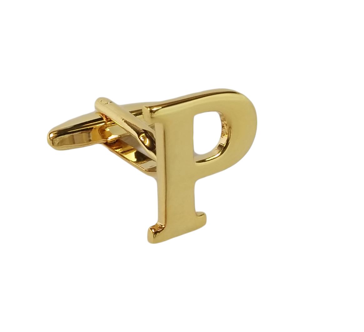 Single (Buy 2 For A Pair) Gold Alphabet Initial Mix & Match Letter Cufflink UK - Picture 17 of 27
