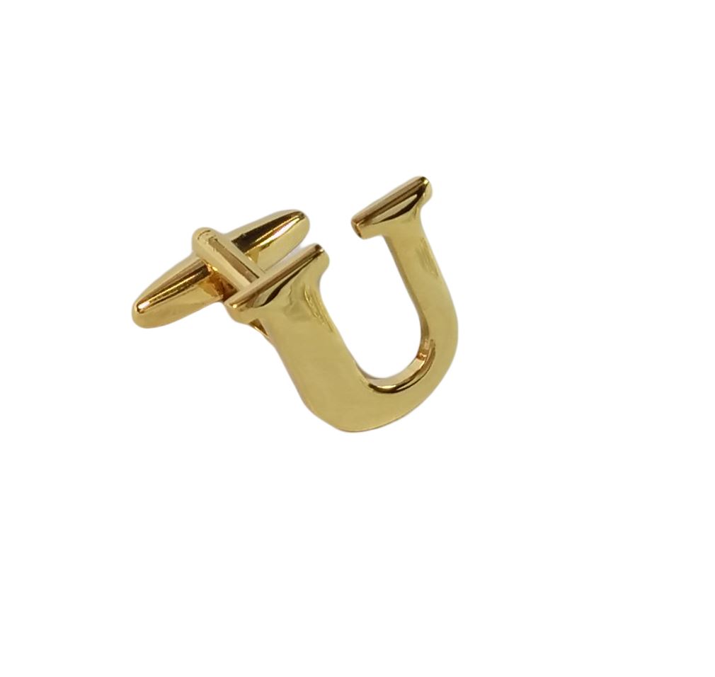 Single (Buy 2 For A Pair) Gold Alphabet Initial Mix & Match Letter Cufflink UK - Picture 22 of 27