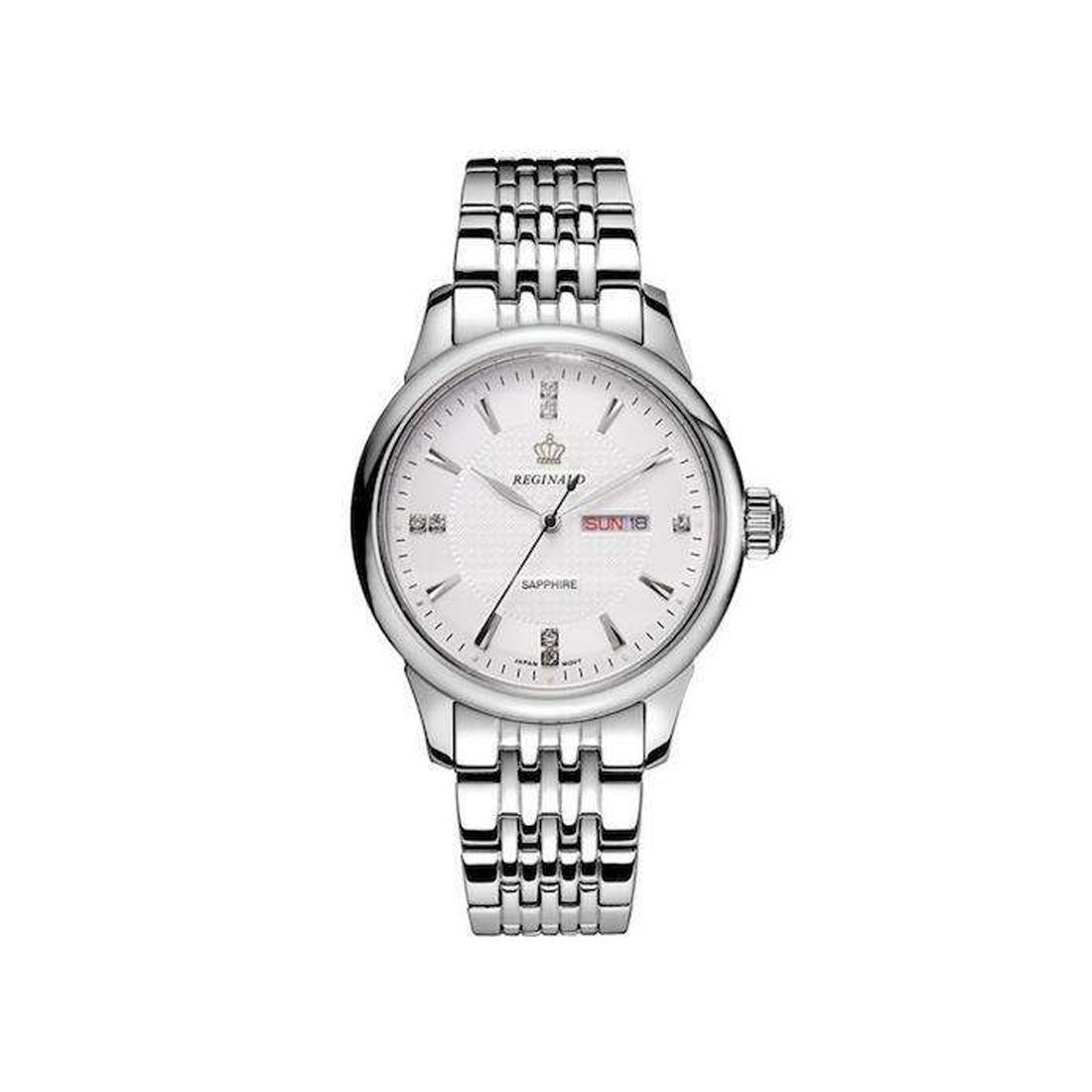 Reginald Mens Homage Quartz Watch White Silver Date Watches  display picture 2