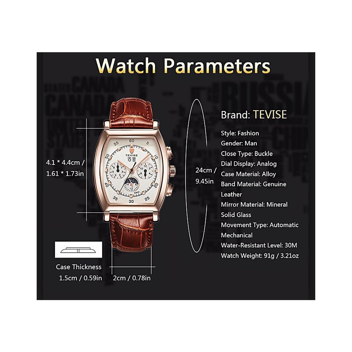 Tevise Mens Homage Automatic Watch All Colours Smart Watches Date