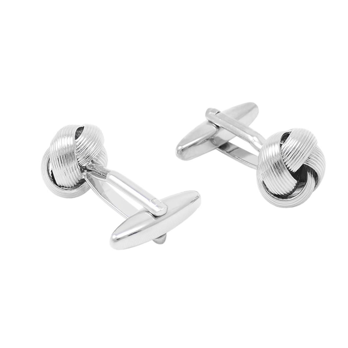 Knot Cufflinks Selection Colours Red Blue Purple Silver And Gold UK Stock - Picture 30 of 31