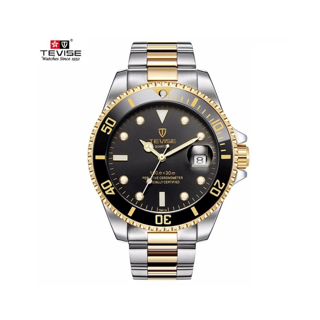 Reloj inteligente Tevise homenaje para hombre negro plata oro fecha regalo Reino Unido - Imagen 6 de 9