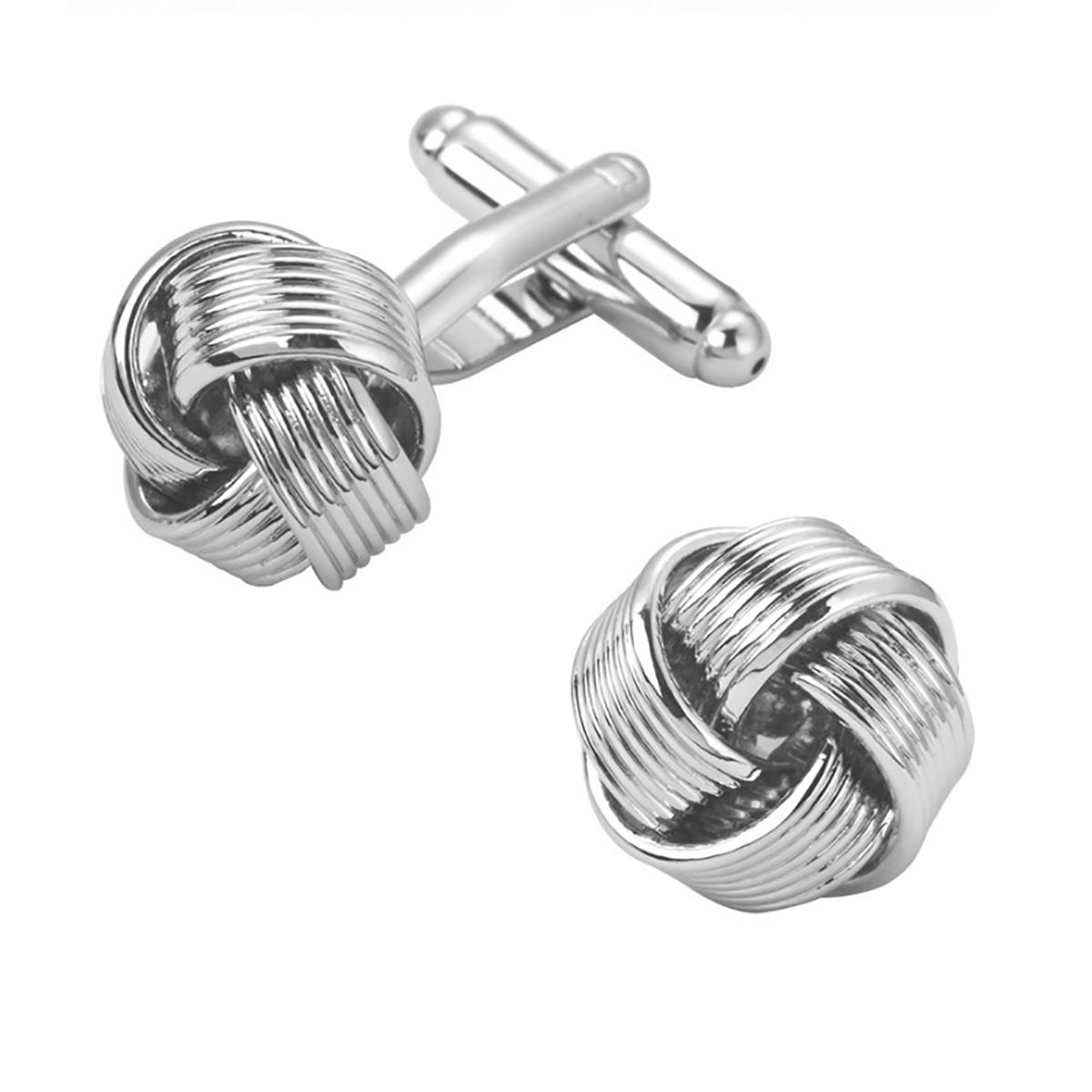 Knot Cufflinks Selection Colours Red Blue Purple Silver And Gold UK Stock - Picture 29 of 31