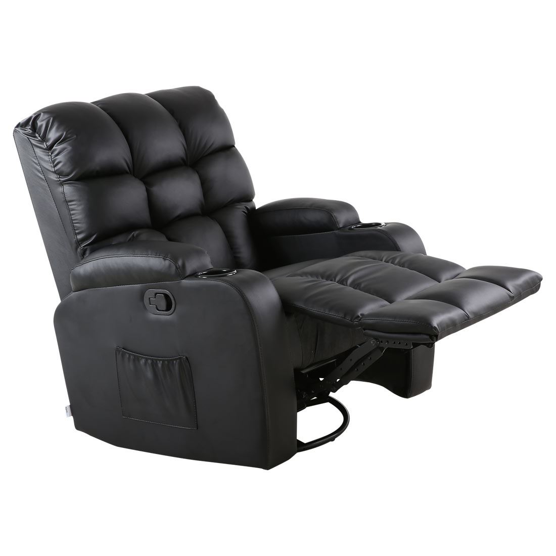 REGAL BLACK LEATHER RECLINER CHAIR ROCKING MASSAGE SWIVEL HEATED GAMING SOFA eBay